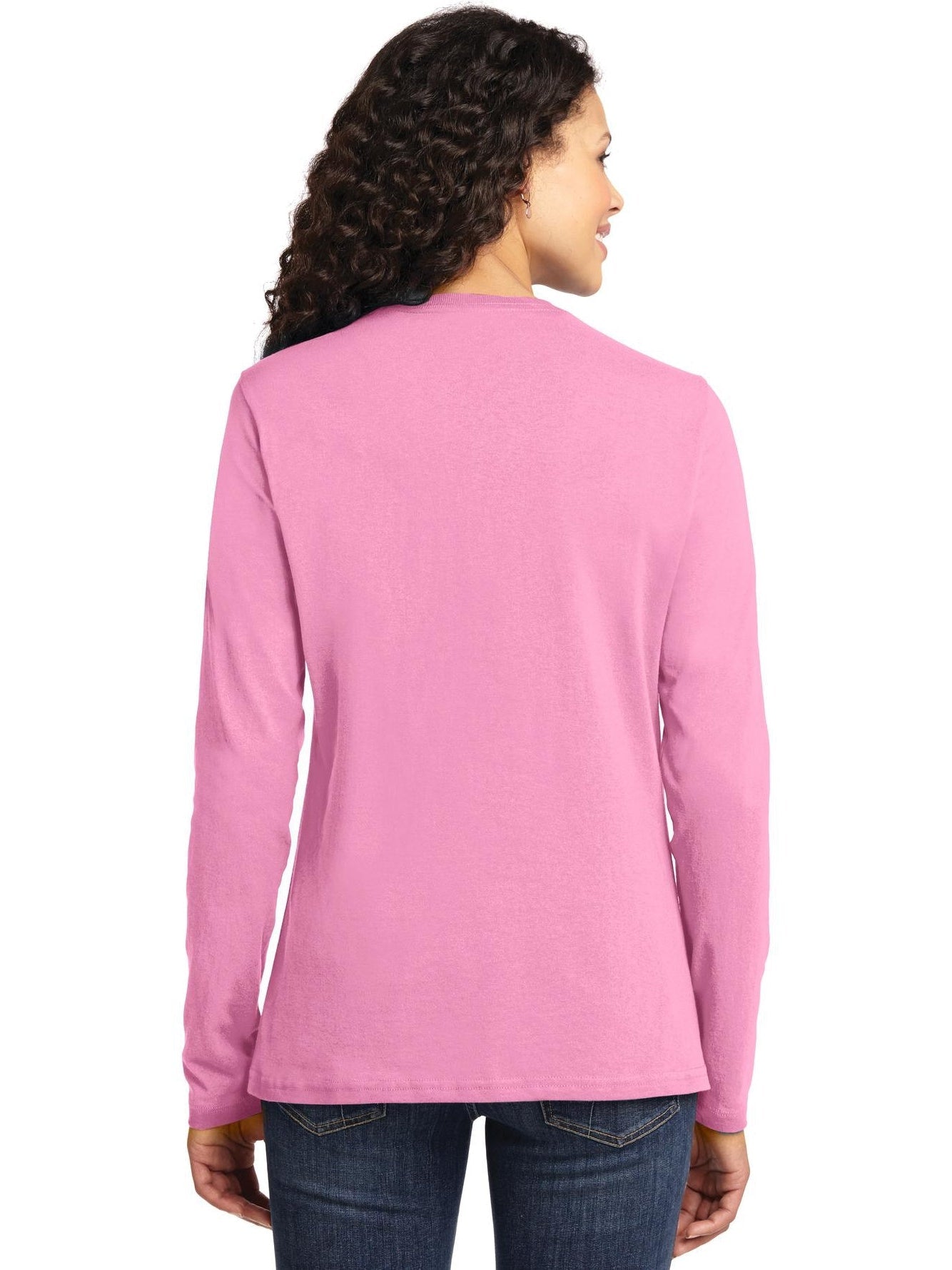 OUTLET-Port & Company Ladies Long Sleeve Cotton T-Shirt