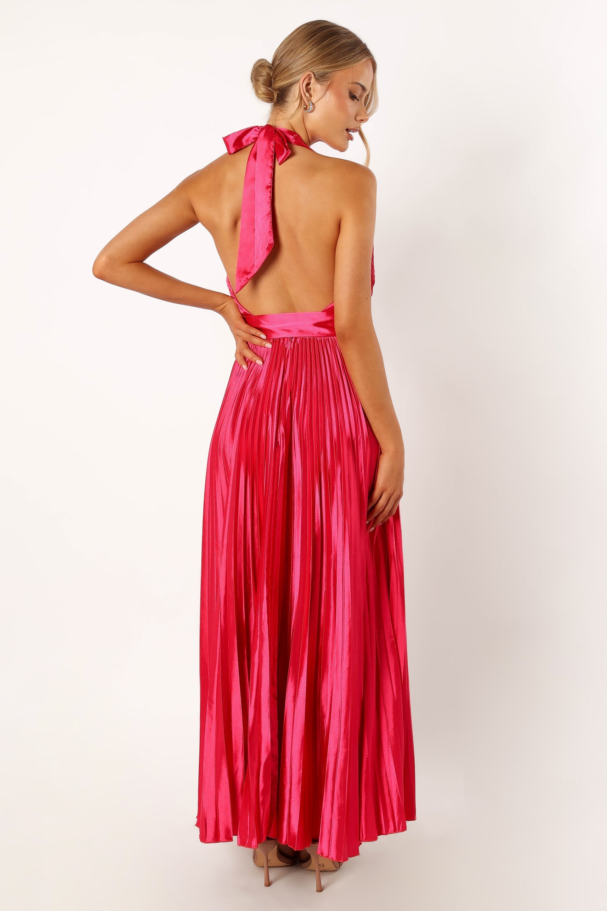 Greta Halterneck Maxi Dress - Magenta