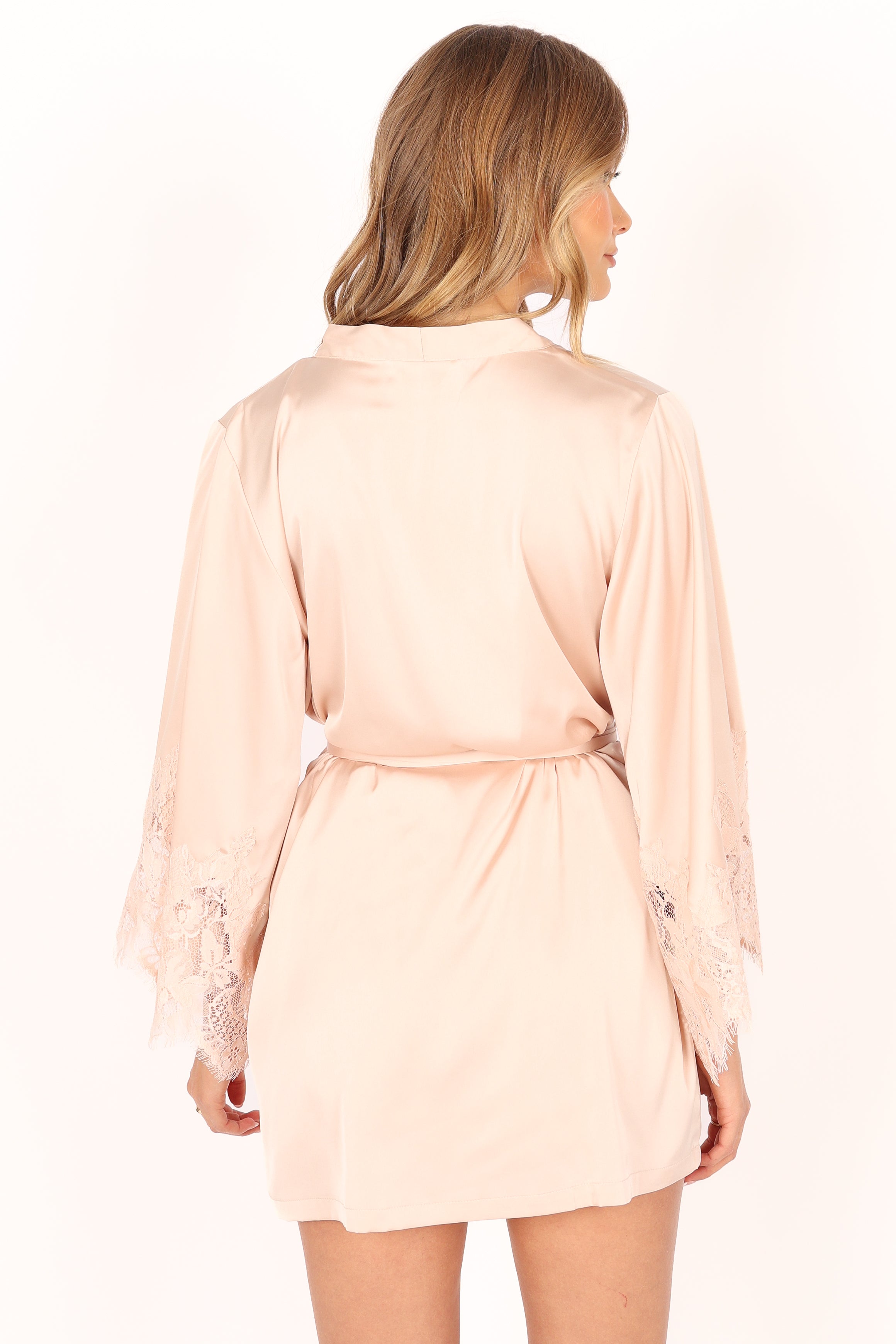 Dara Lace Trim Robe - Blush