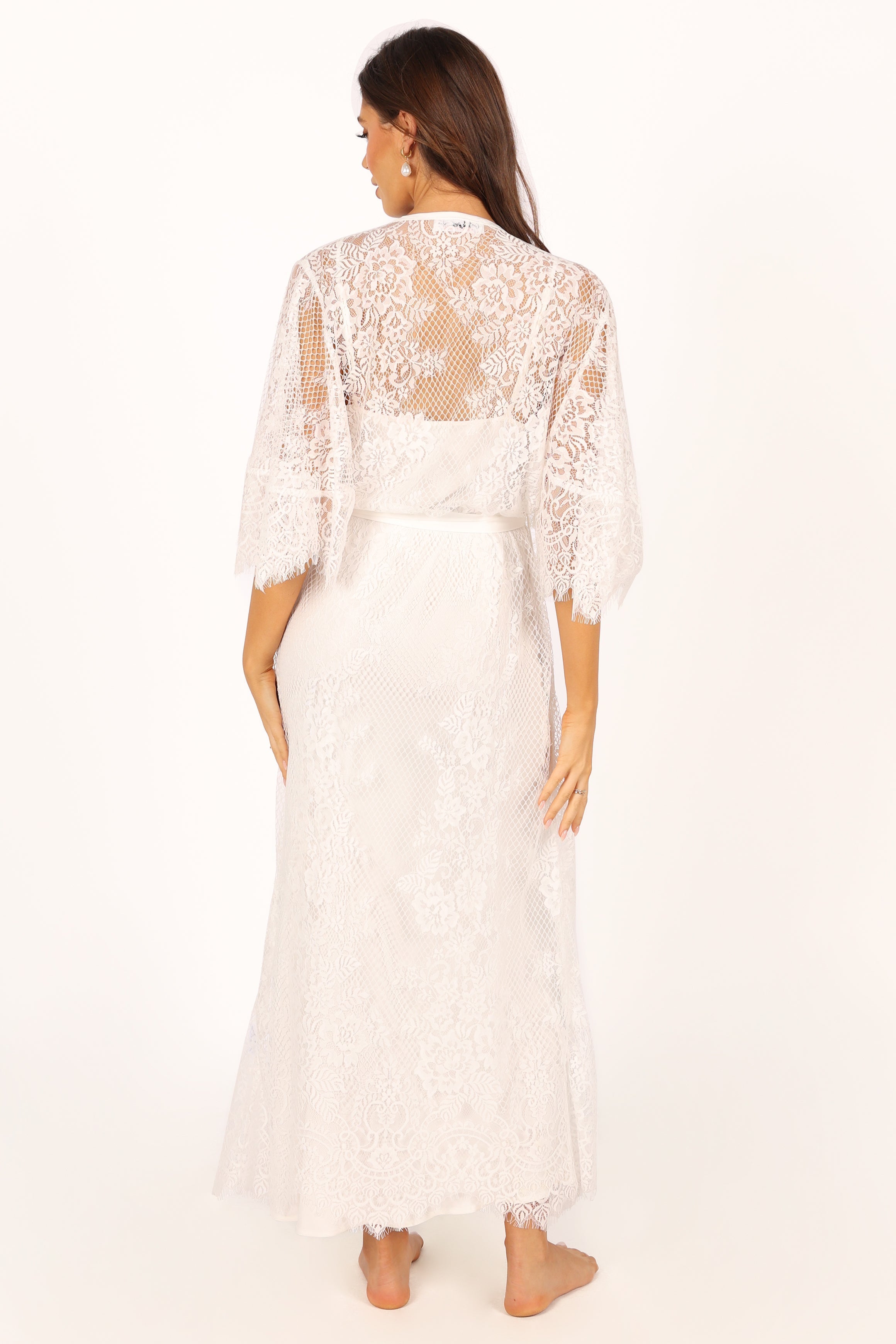 Nephele Lace Bridal Robe - Ivory