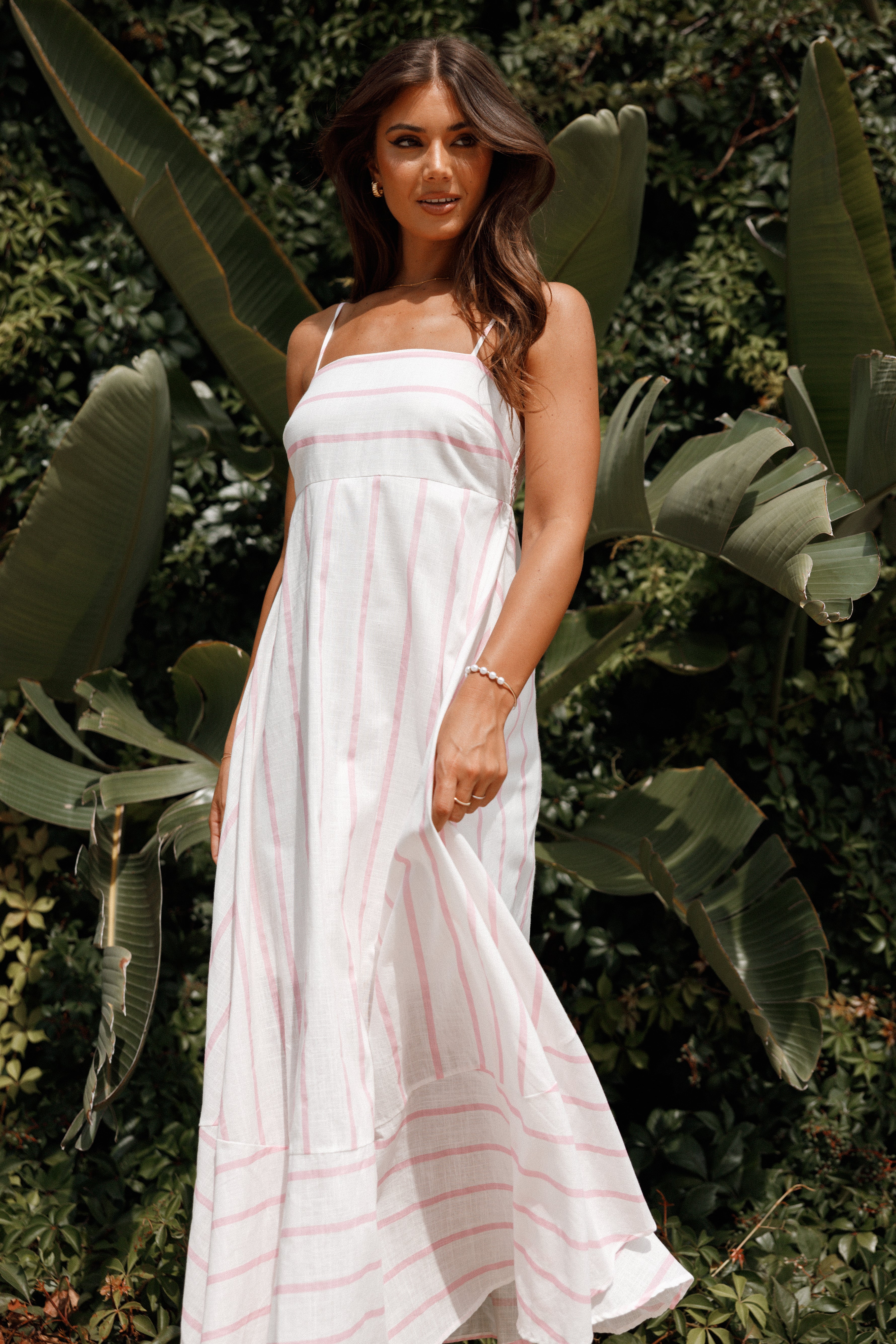 Seville Maxi Dress - Pink Stripe