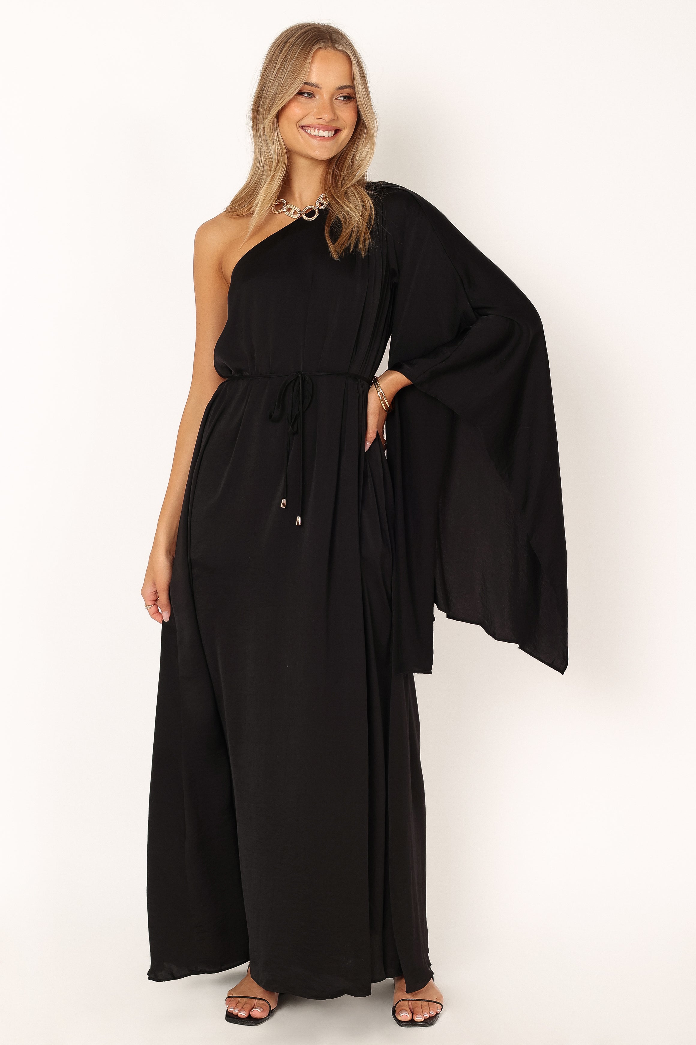 Matilda One Shoulder Maxi Dress - Black