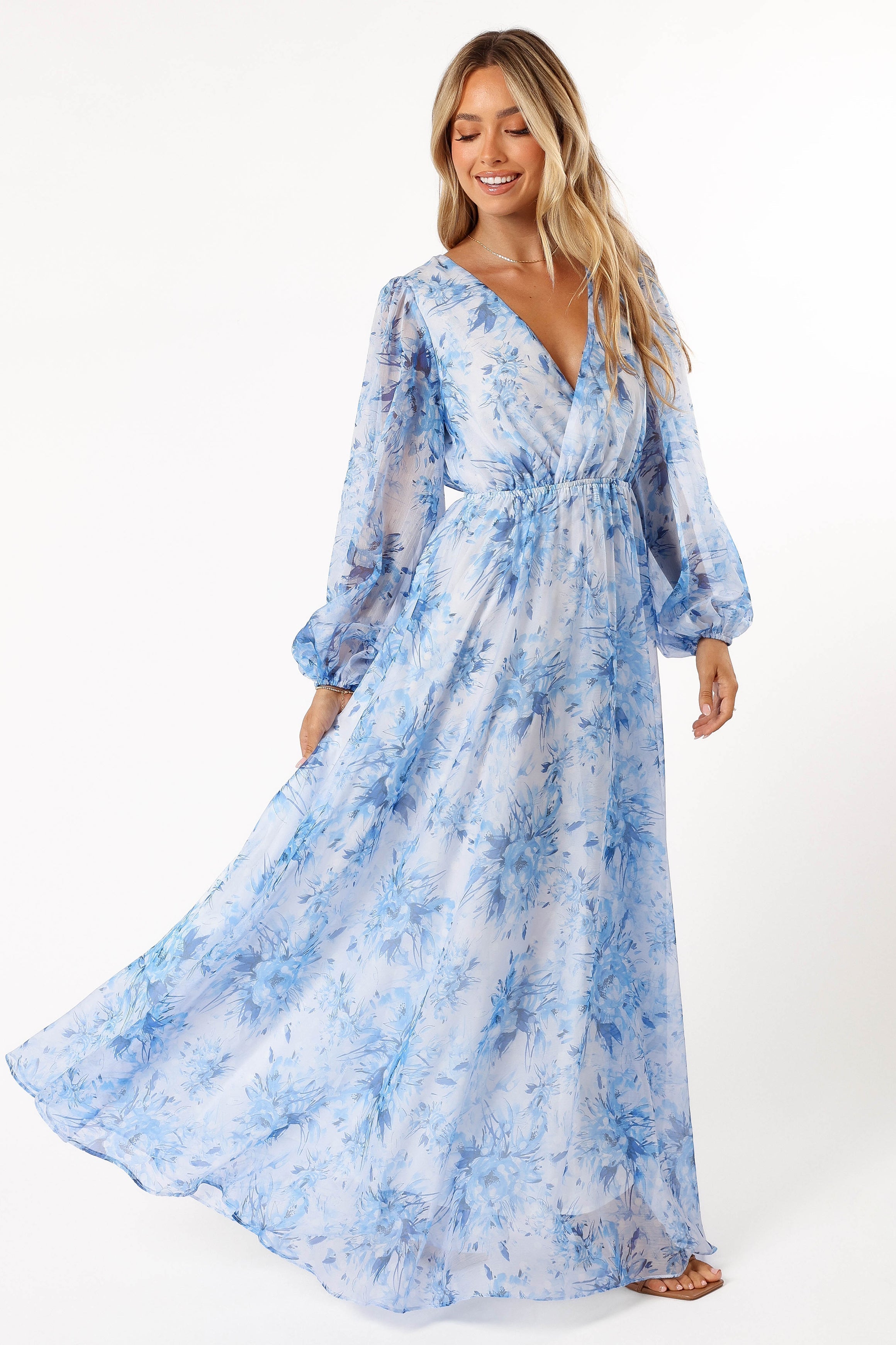 Anisa Maxi Dress - Blue Floral