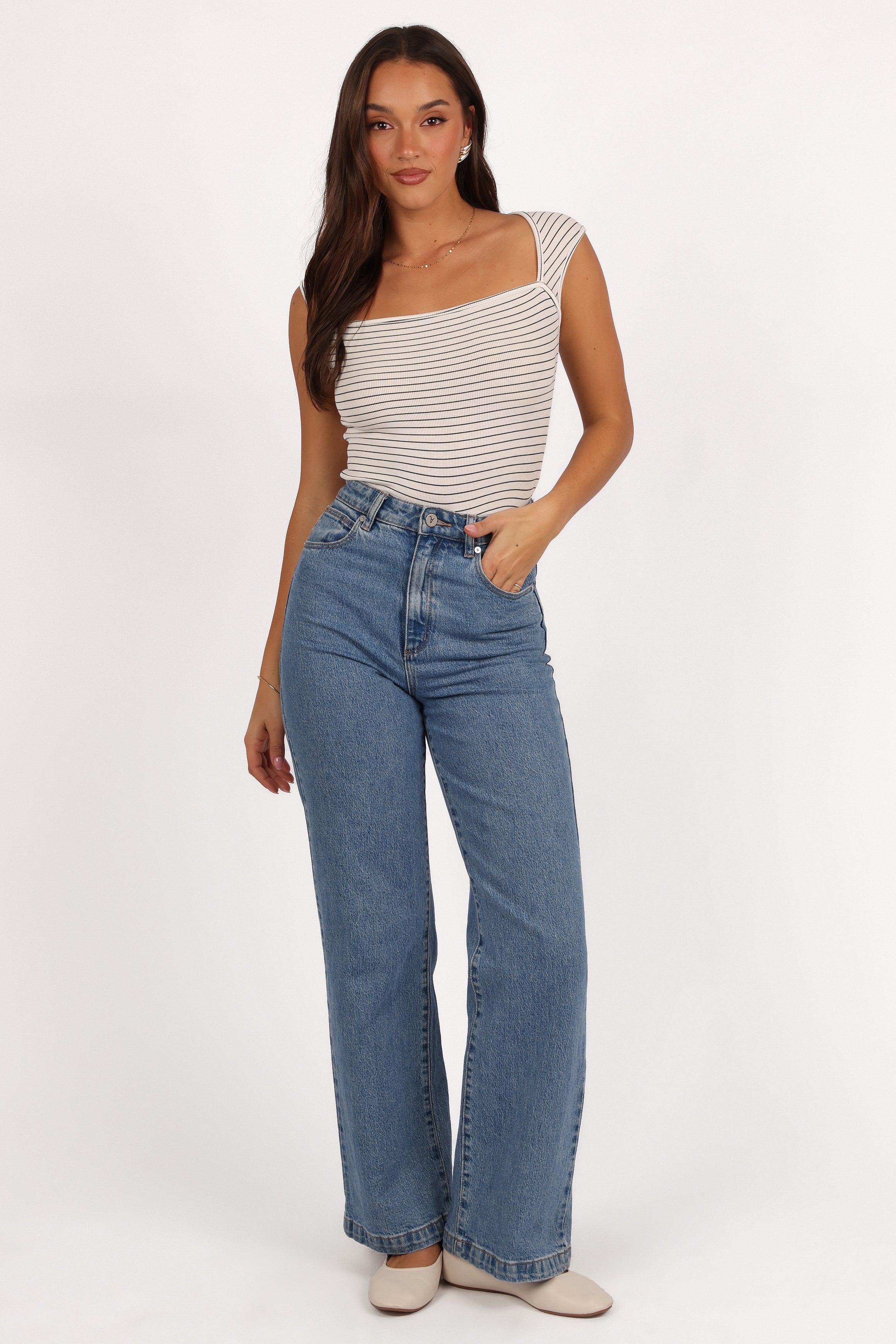 Bardot Top - Stripe