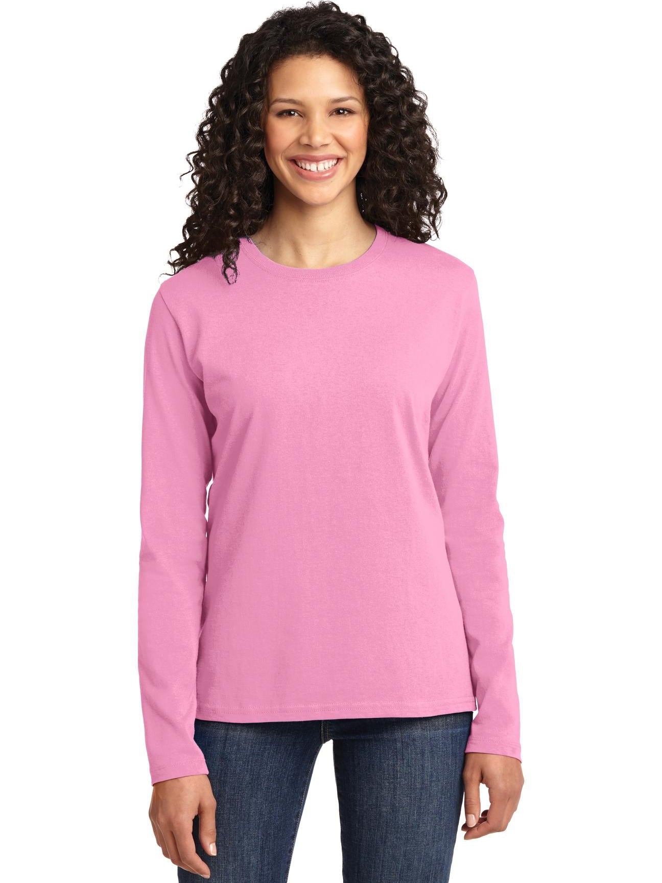 OUTLET-Port & Company Ladies Long Sleeve Cotton T-Shirt