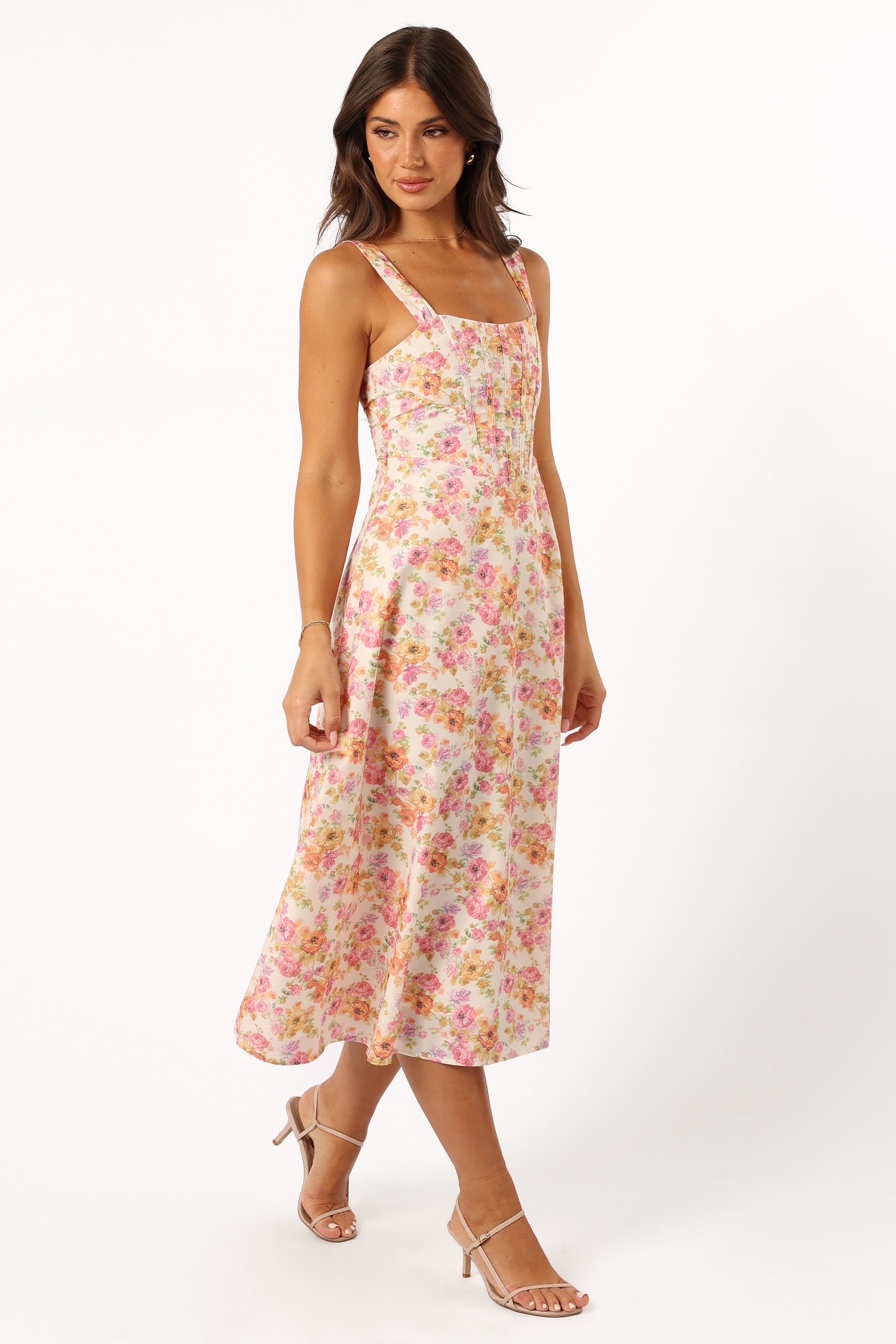 Cosima Midi Dress - Pink Floral