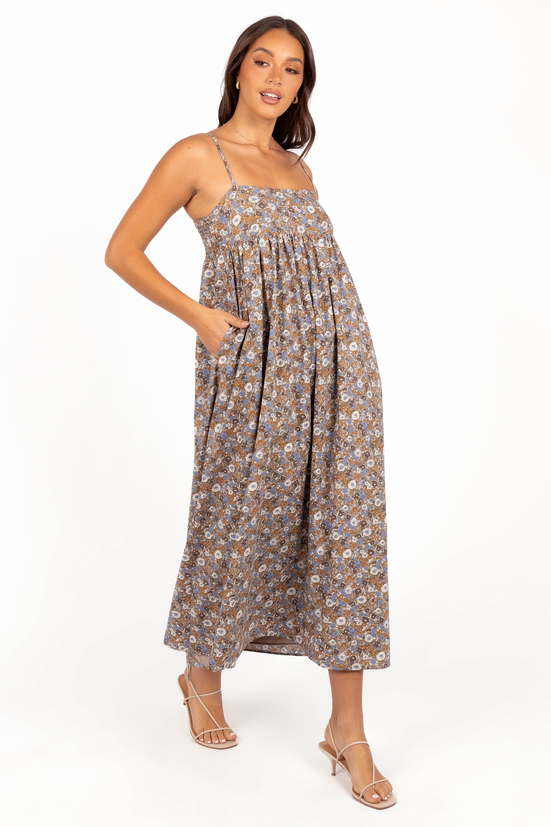 Andy Maxi Dress - Olive Ditsy Floral