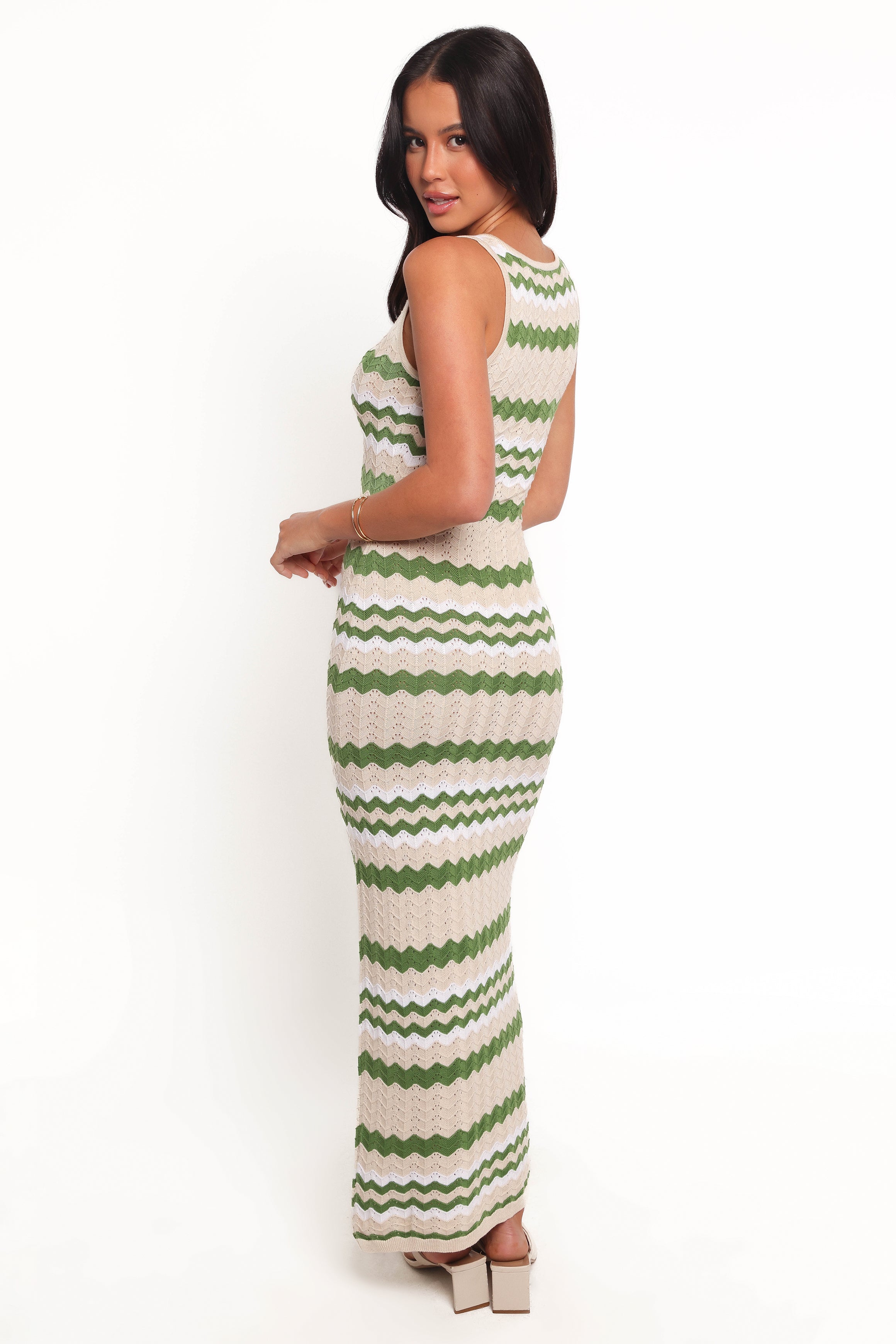 Hubert Midi Dress - Khaki Multi