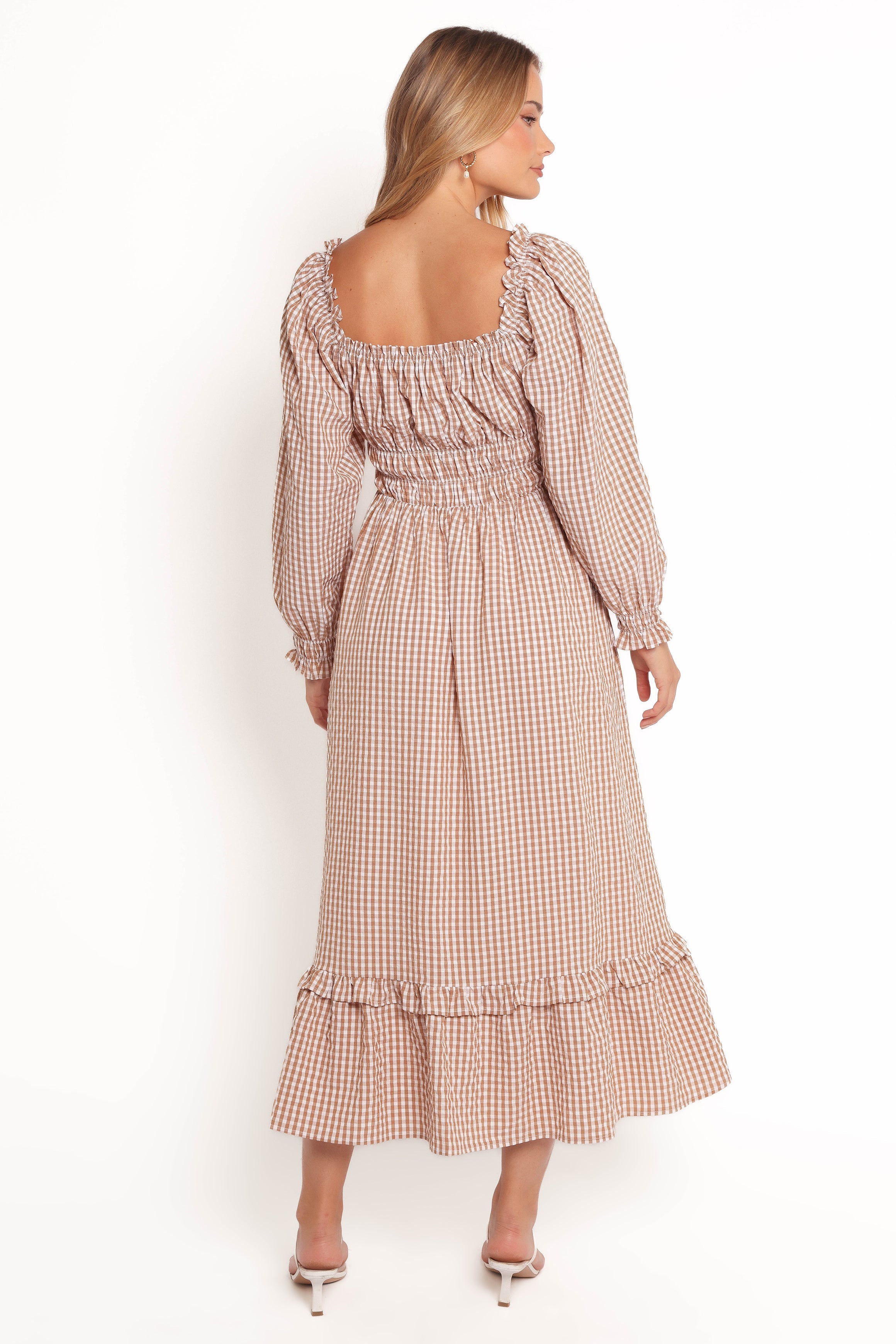 Torrie Maxi Dress - Brown Check