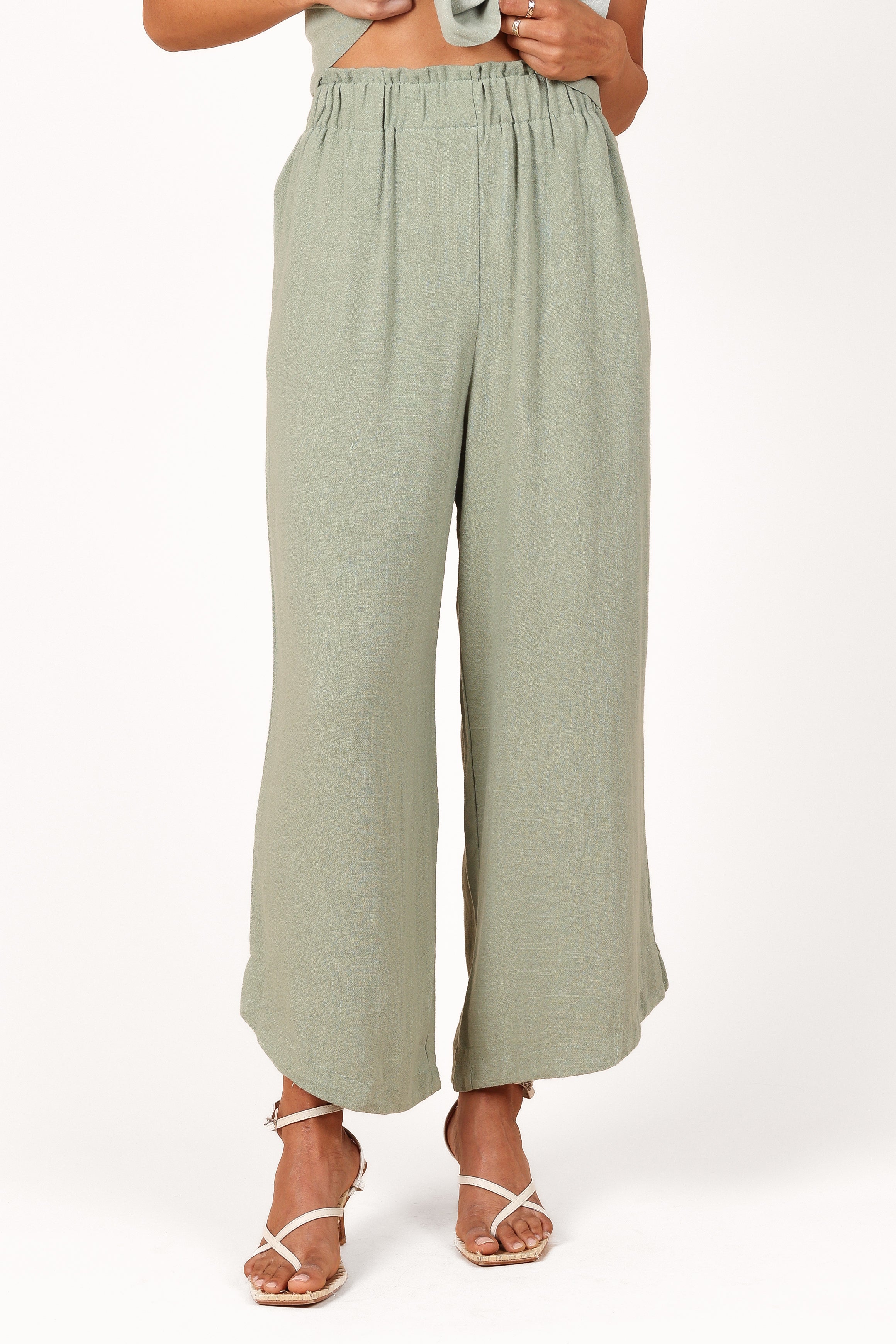 Eleanor High Waisted Pants - Green