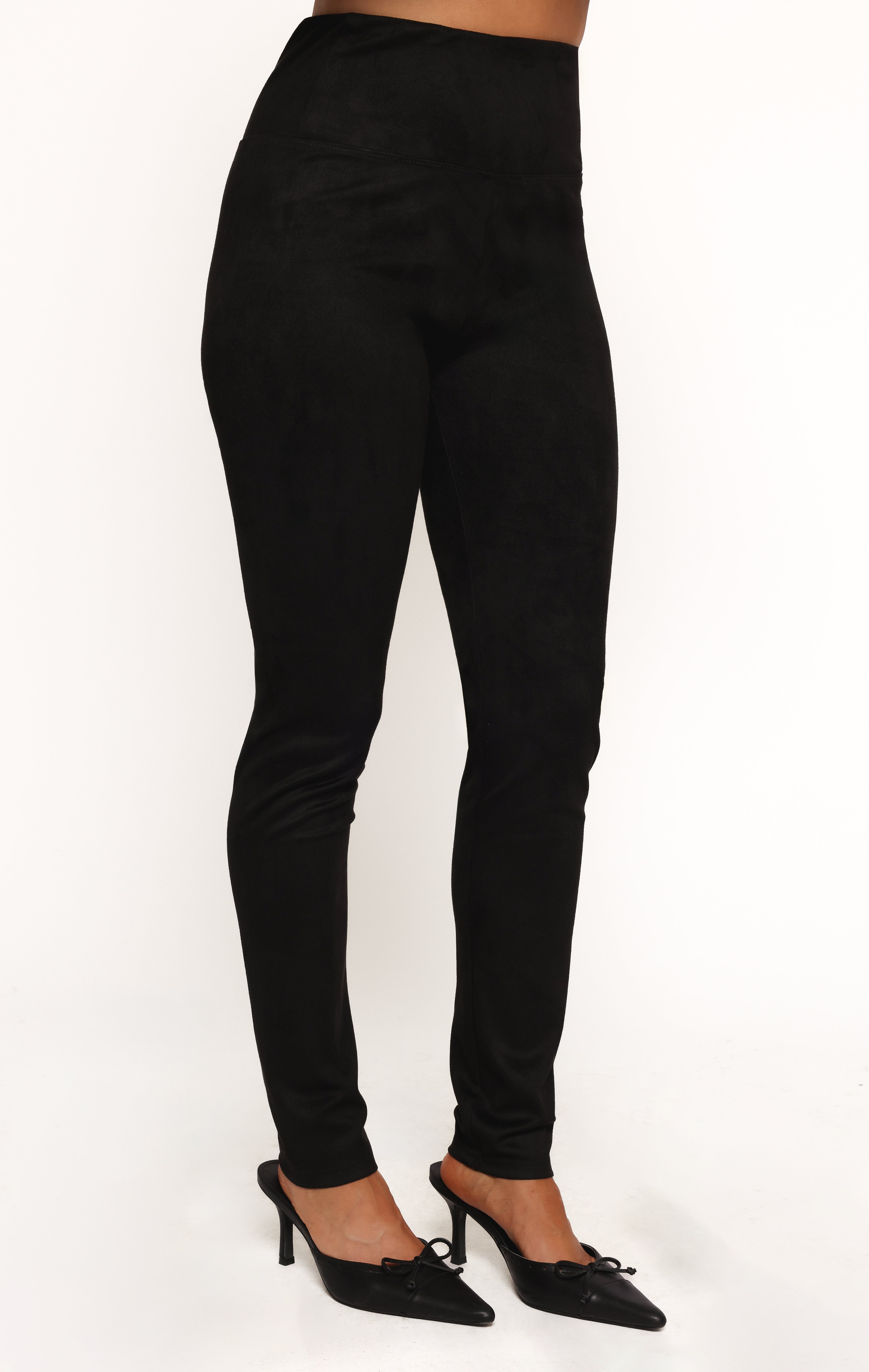 Carolyn Faux Suede Pant - Black