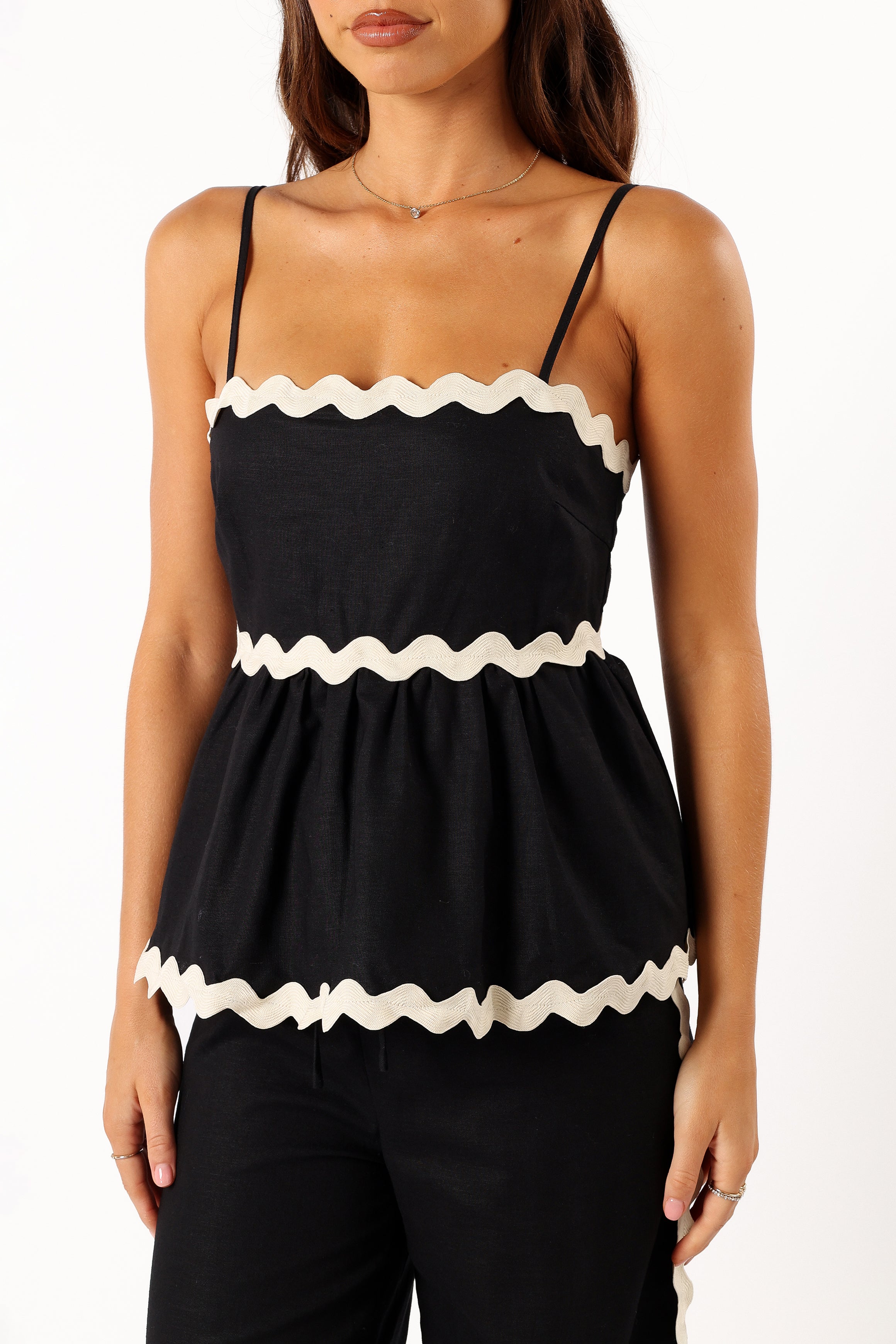 Mollymook Top - Black Cream