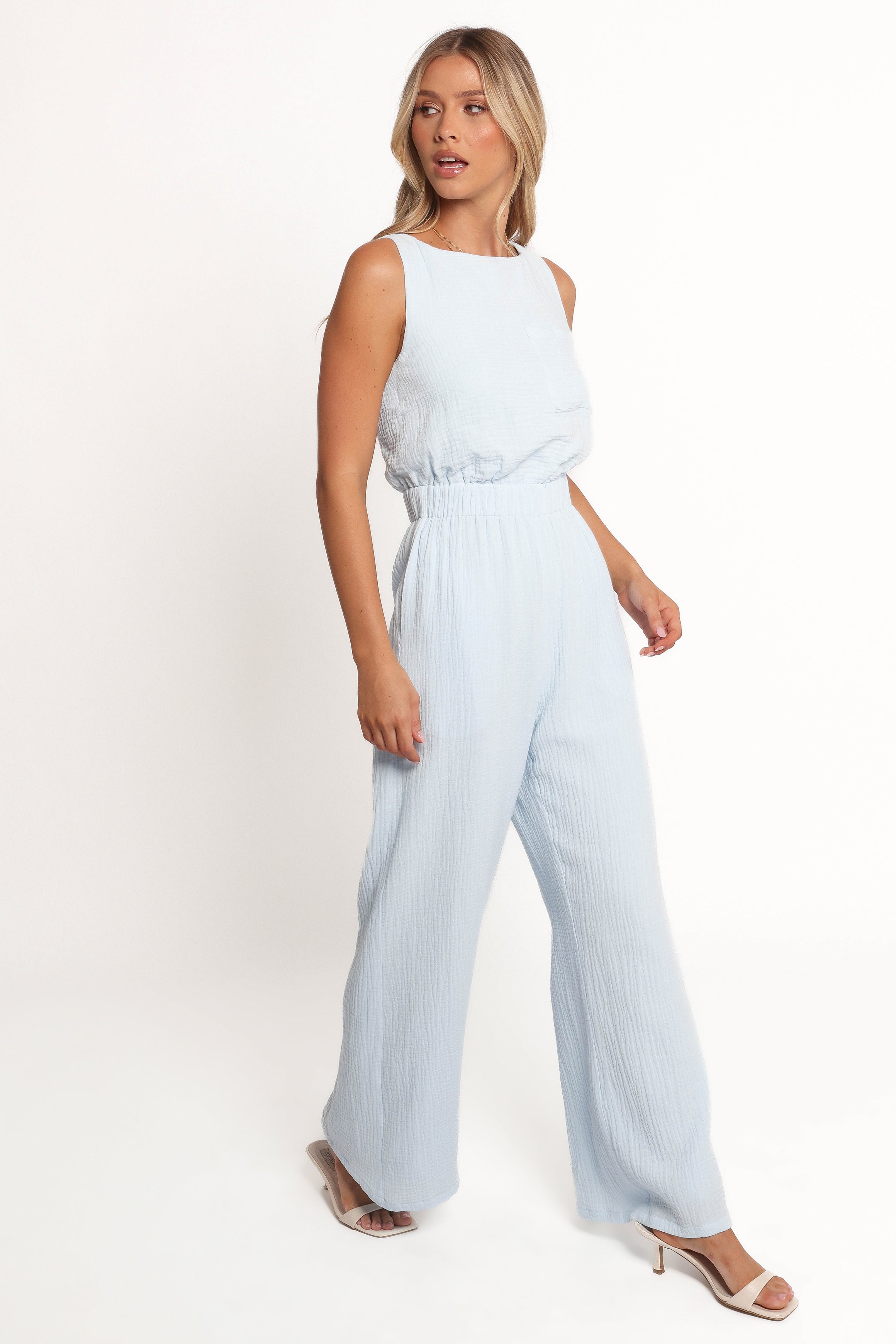 Brenna Cotton Jumpsuit - Pale Blue