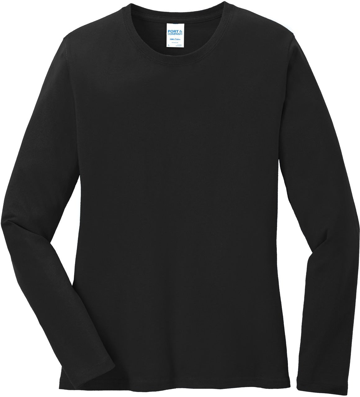 OUTLET-Port & Company Ladies Long Sleeve Cotton T-Shirt