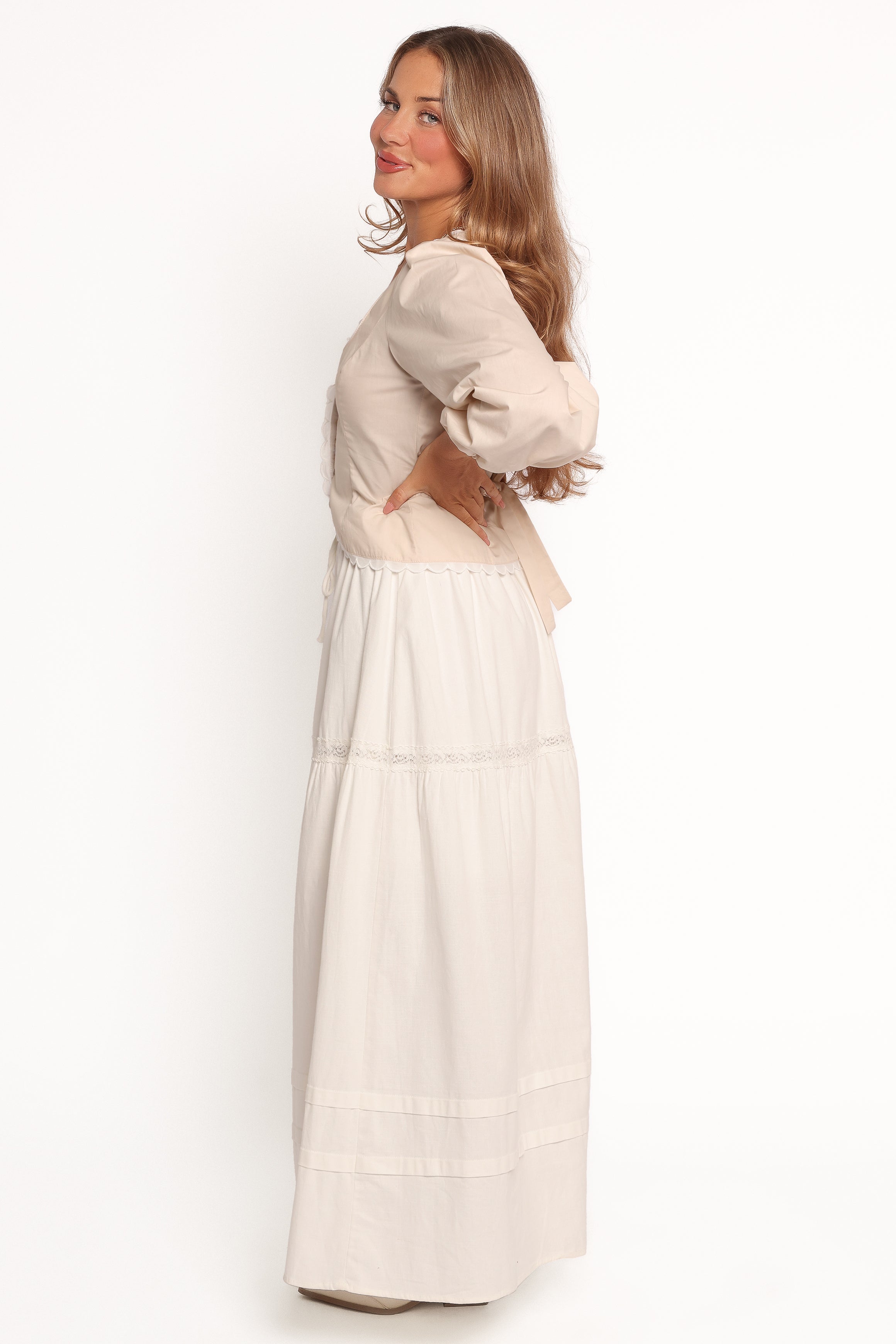 Darlia Tiered Maxi Skirt - White