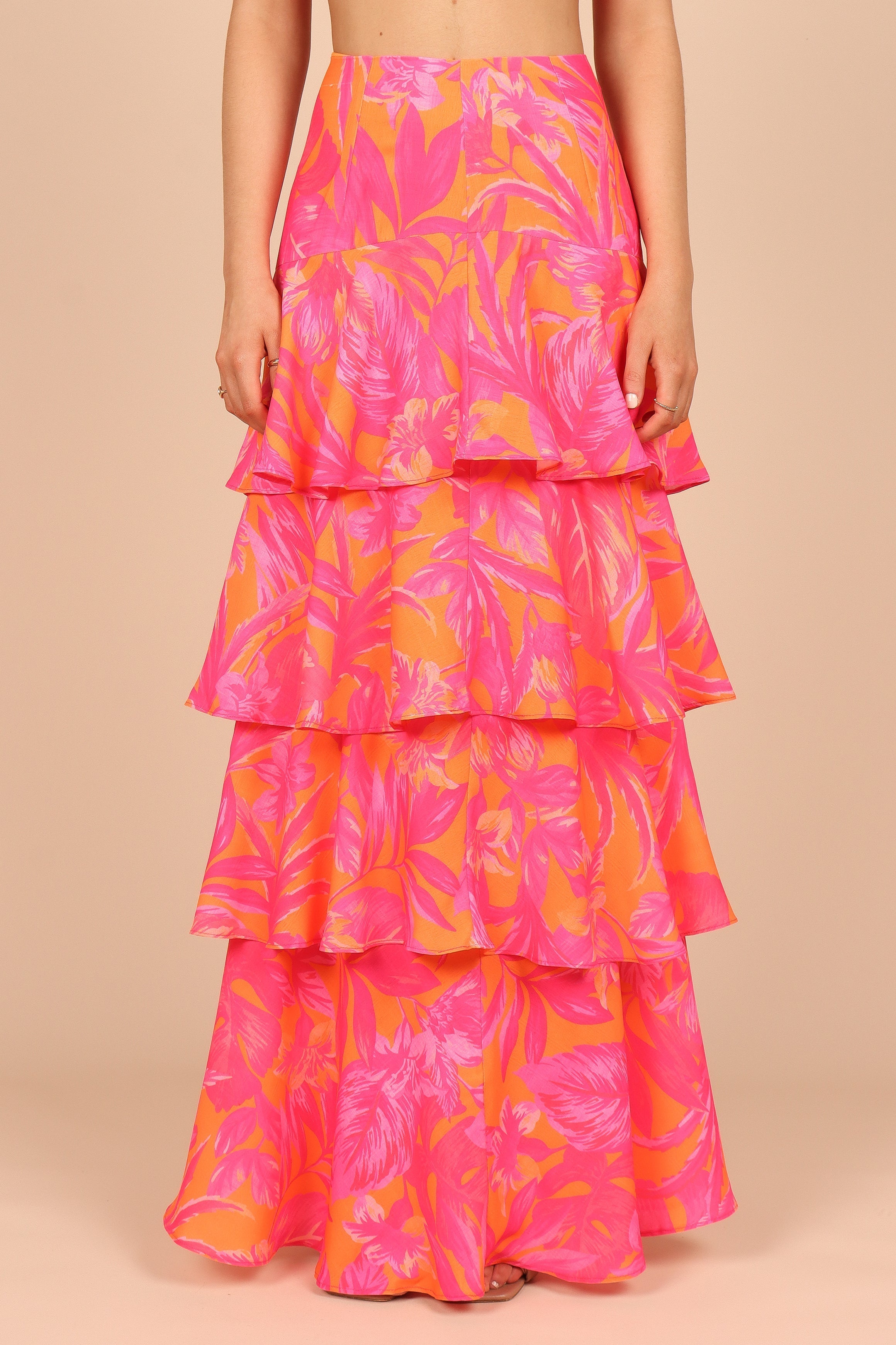 Addison Maxi Skirt - Pink Tropics