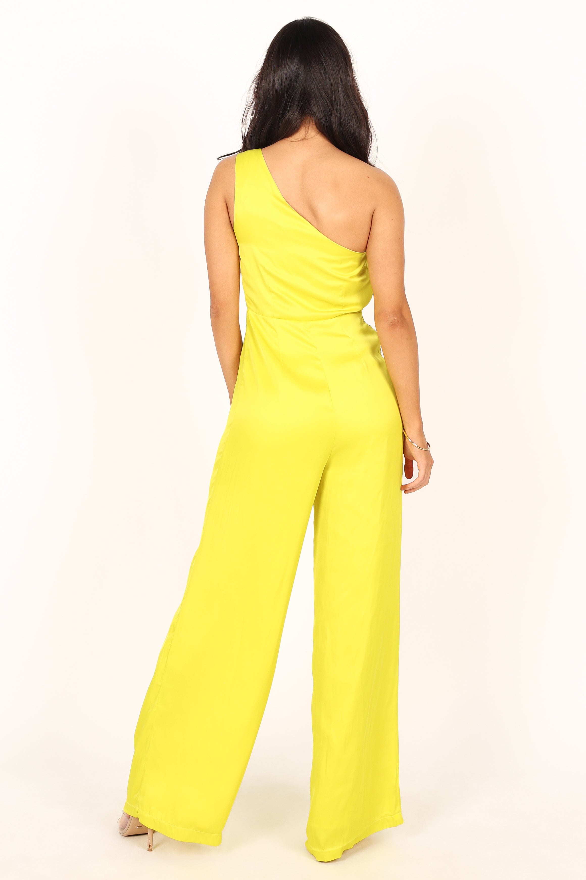 Isabel One Shoulder Jumpsuit - Lime