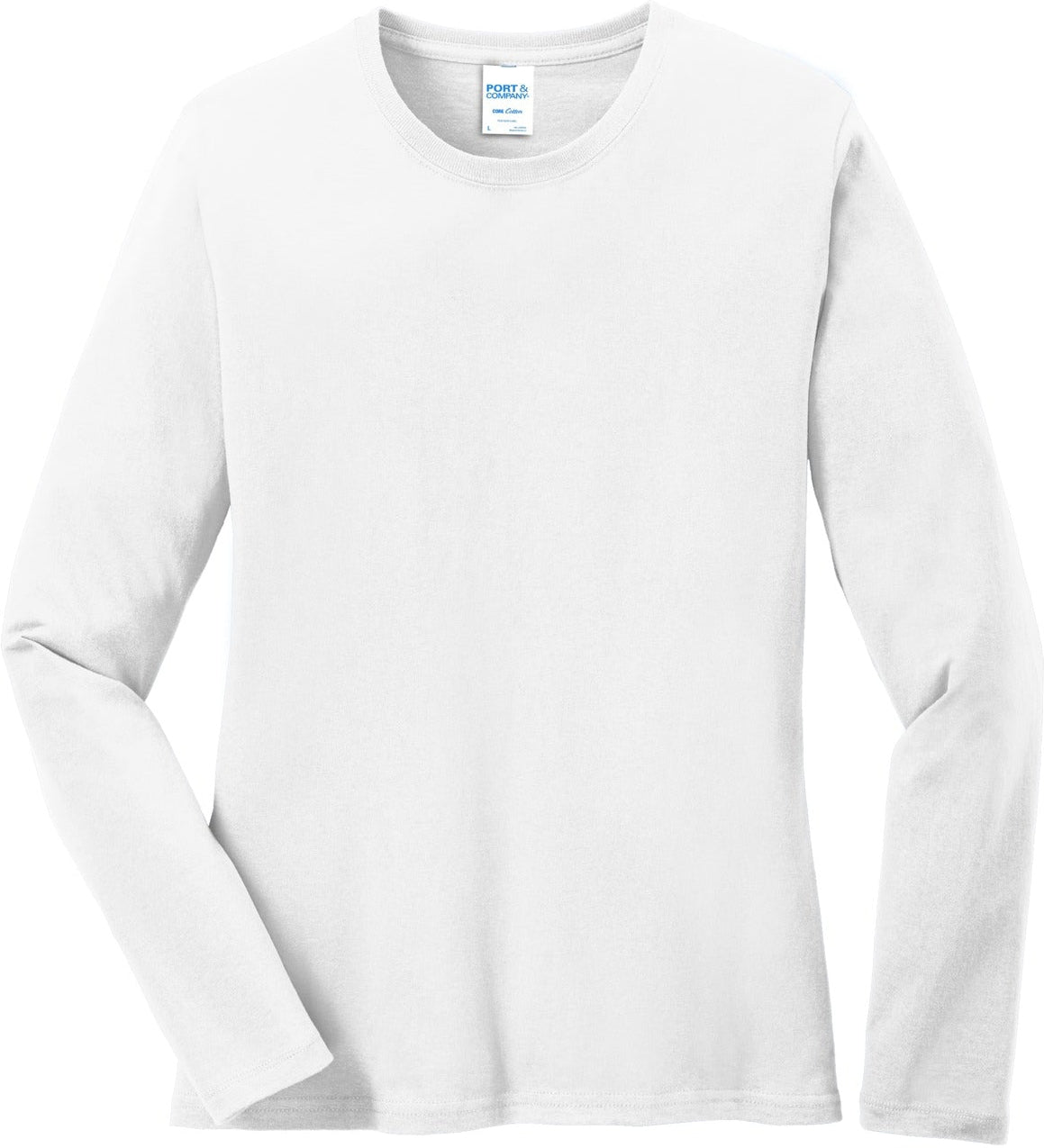 OUTLET-Port & Company Ladies Long Sleeve Cotton T-Shirt