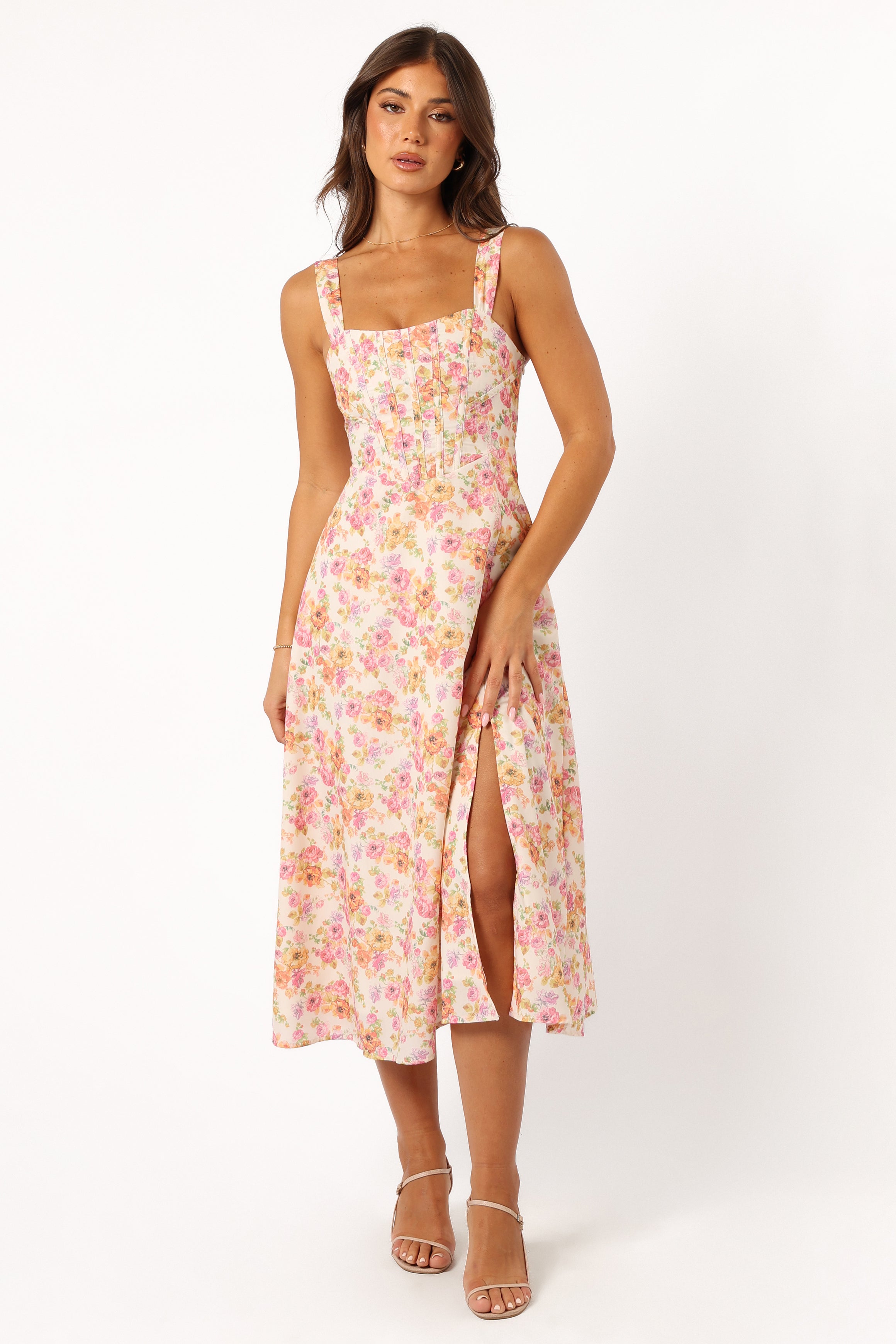 Cosima Midi Dress - Pink Floral