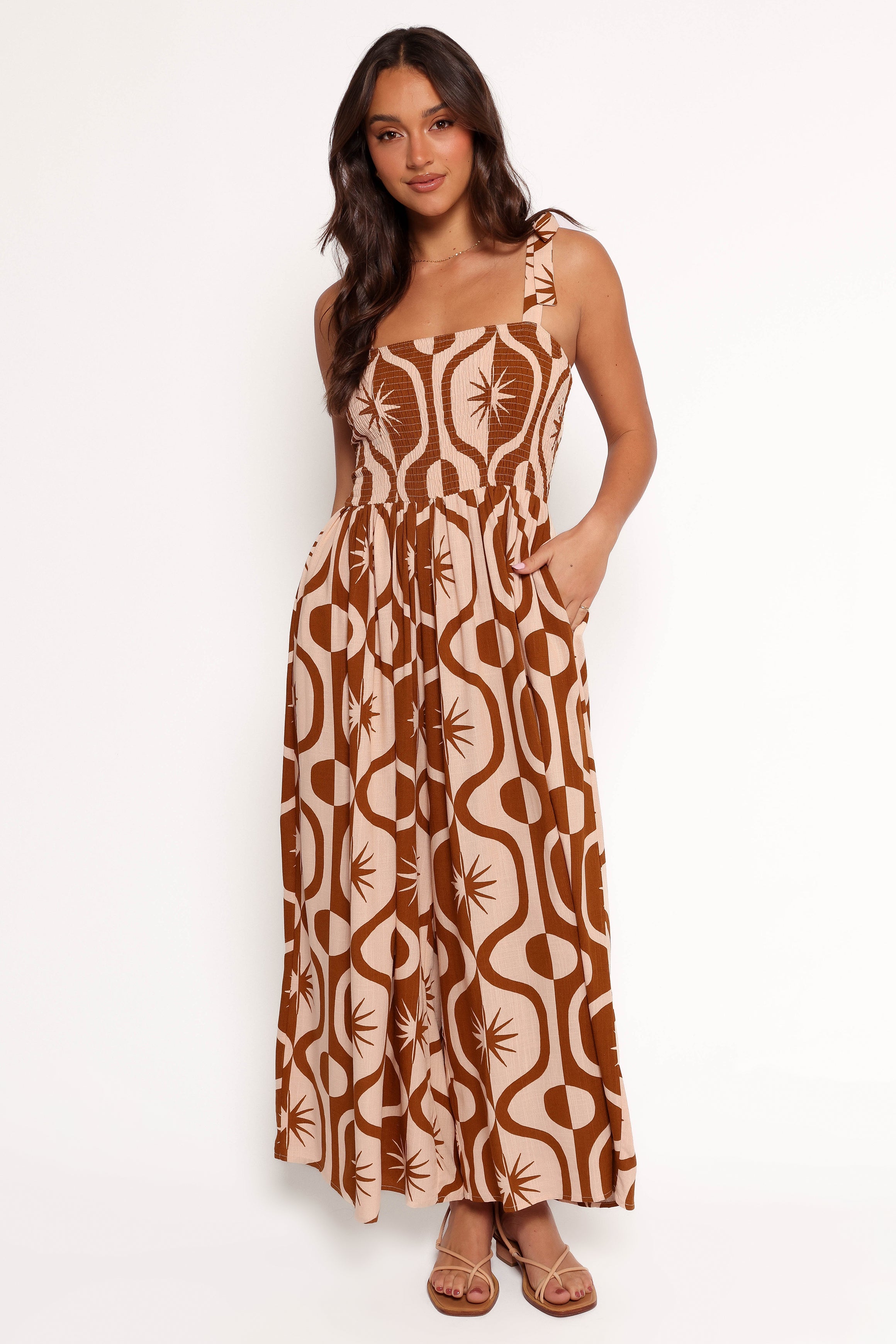 Ginelle Jumpsuit - Tan Print