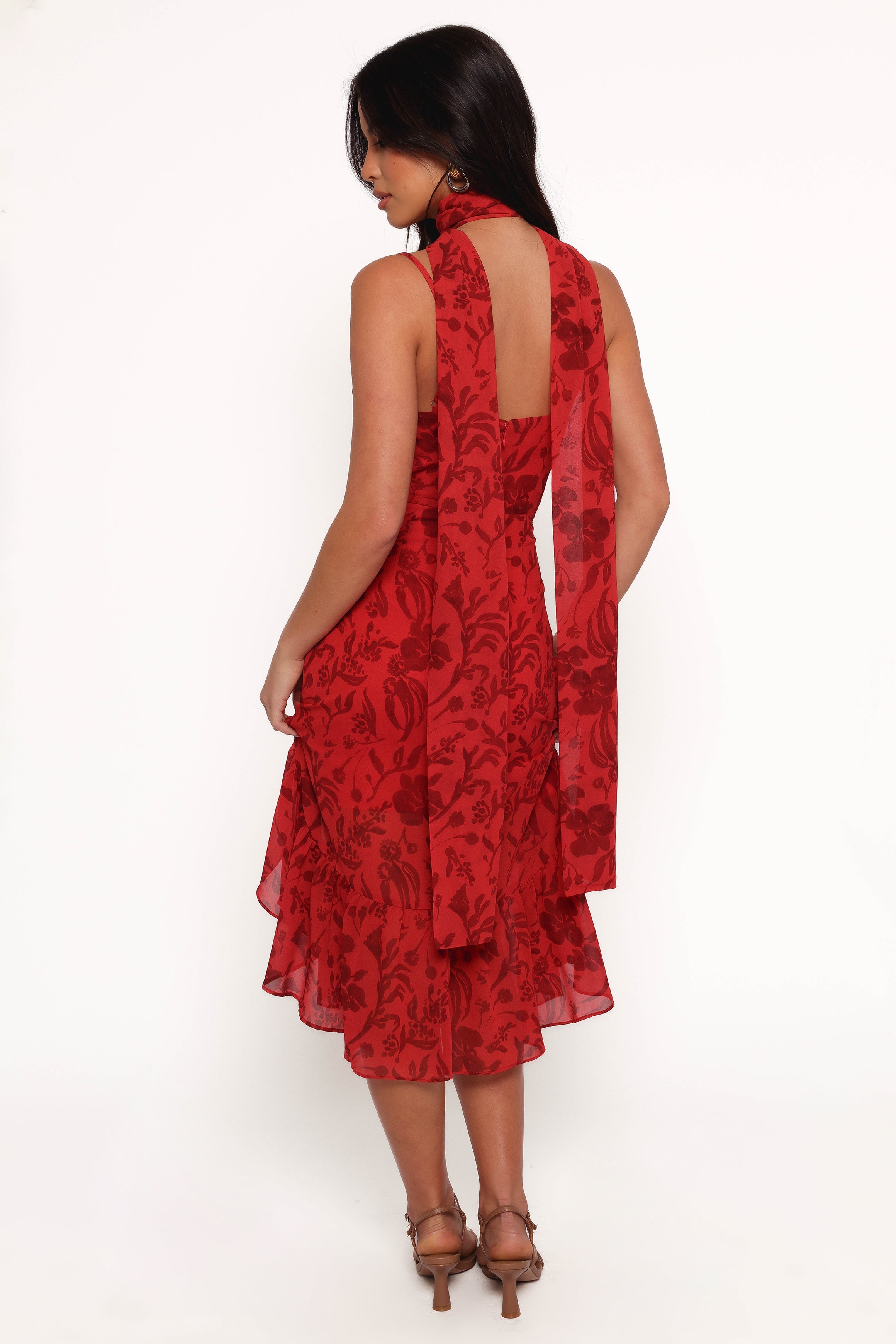 Francesca Midi Dress - Red Floral