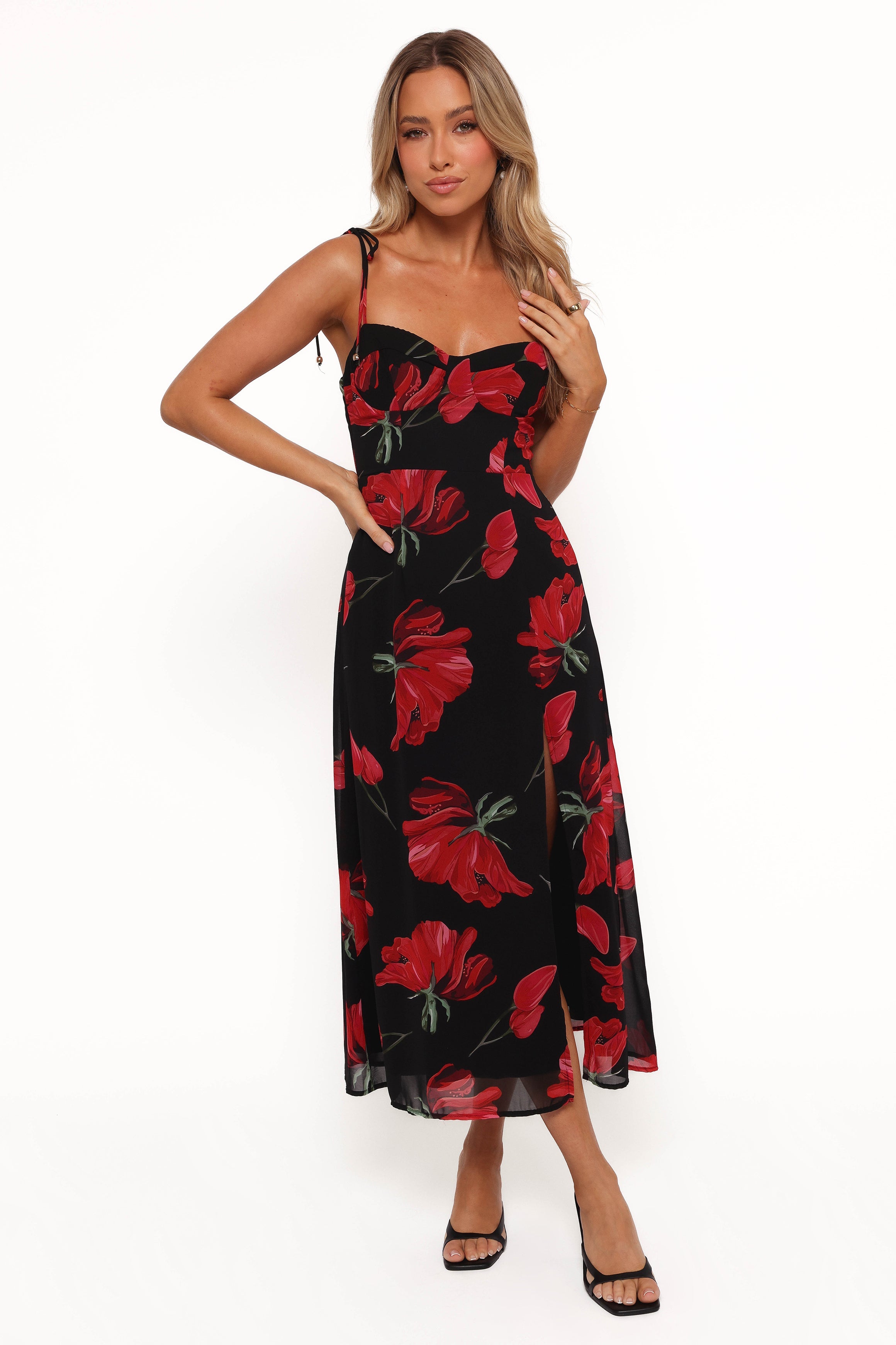 Meg Dress - Black Floral