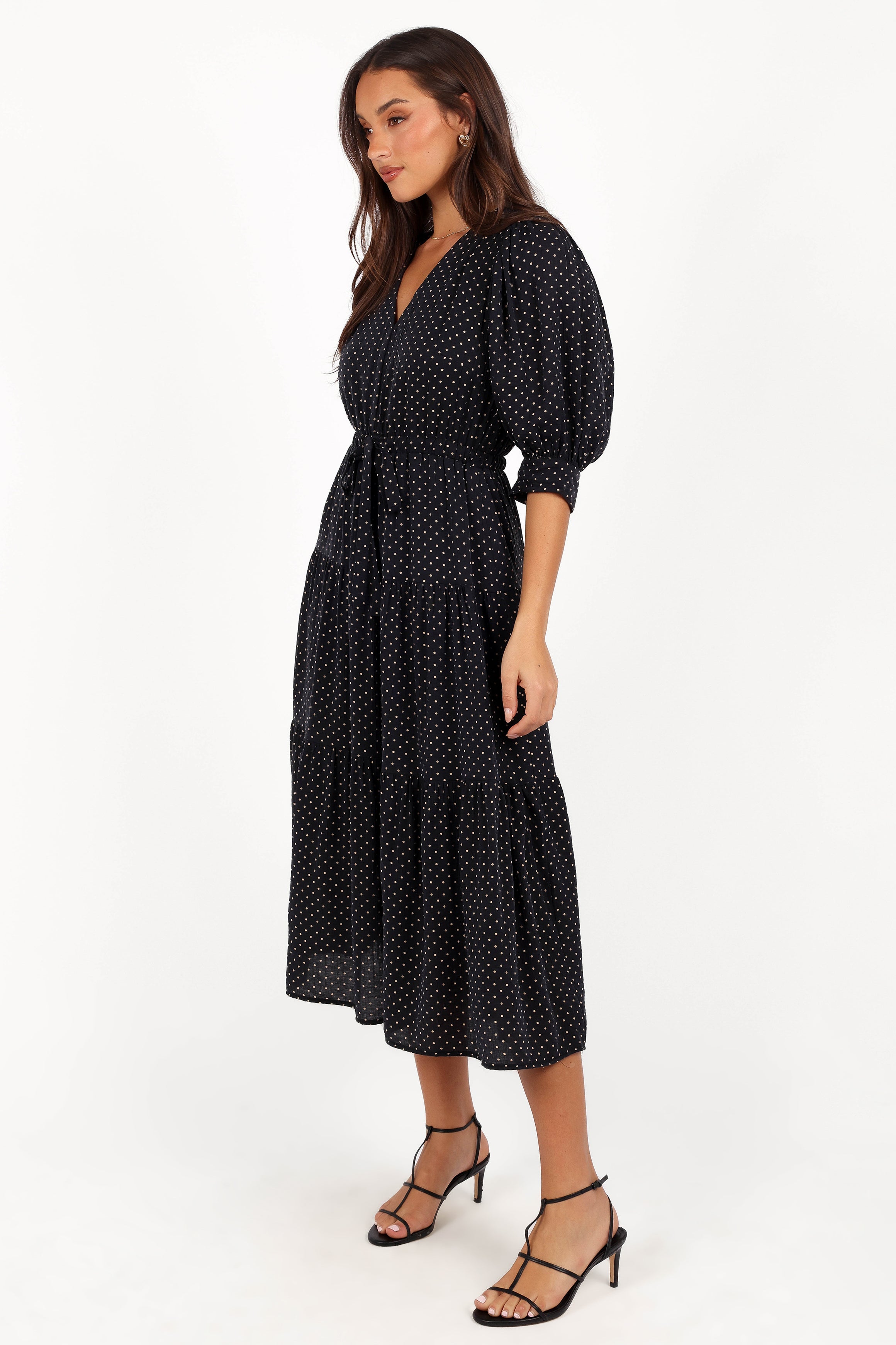 Moscow Midi Dress - Black Polka Dot