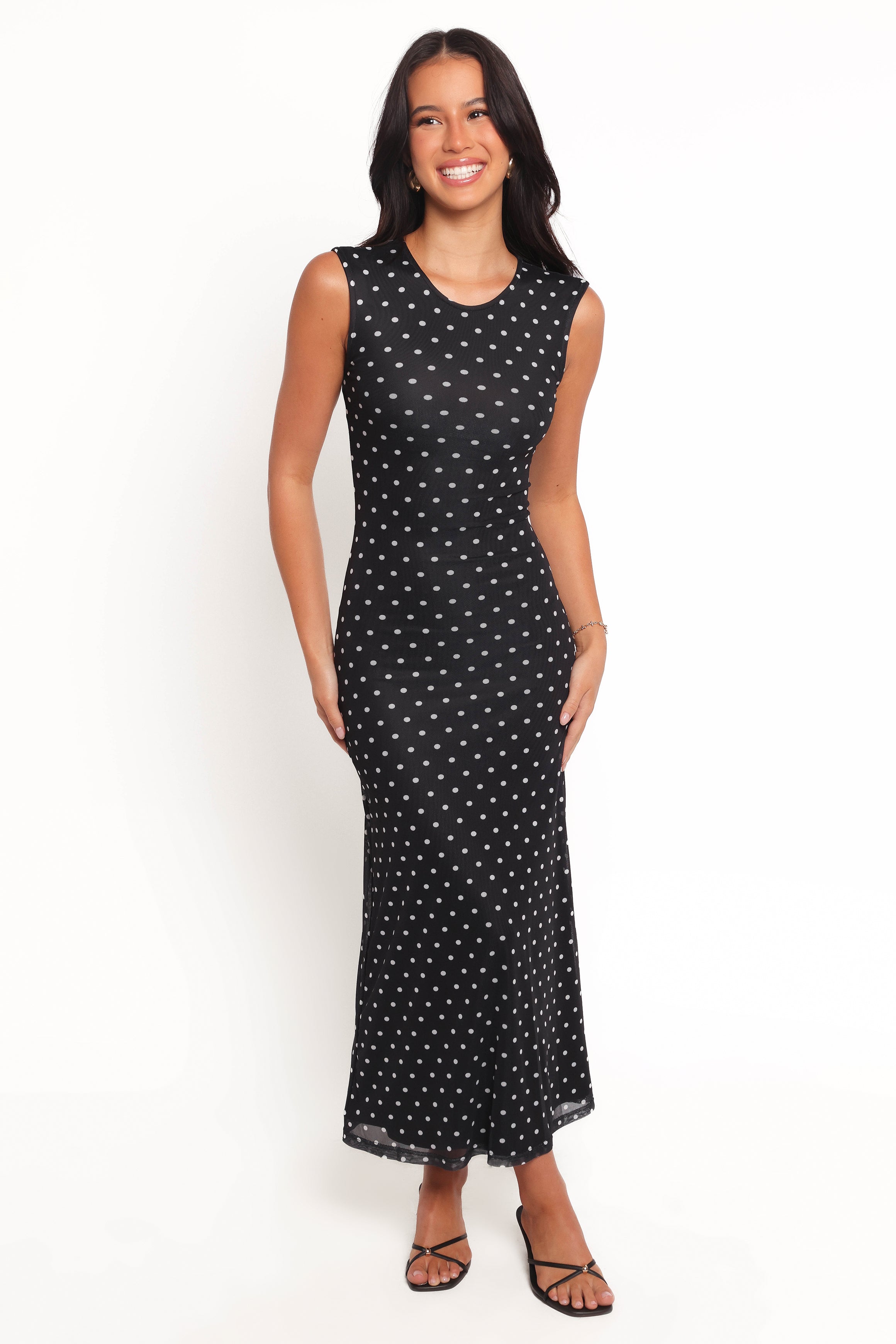 Drea Maxi Dress - Black Polka Dot