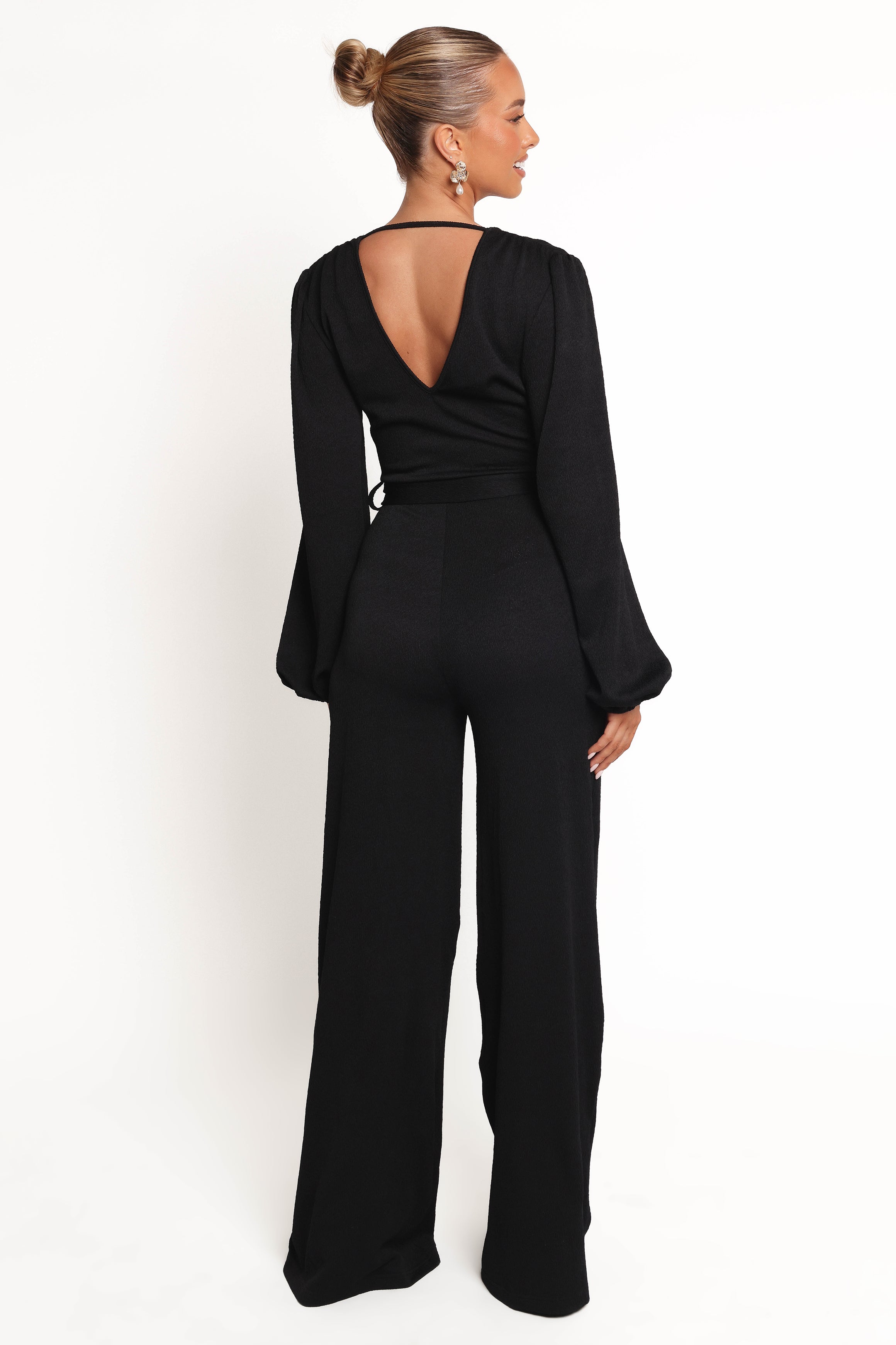 Yelena Long Sleeve Jumpsuit - Black