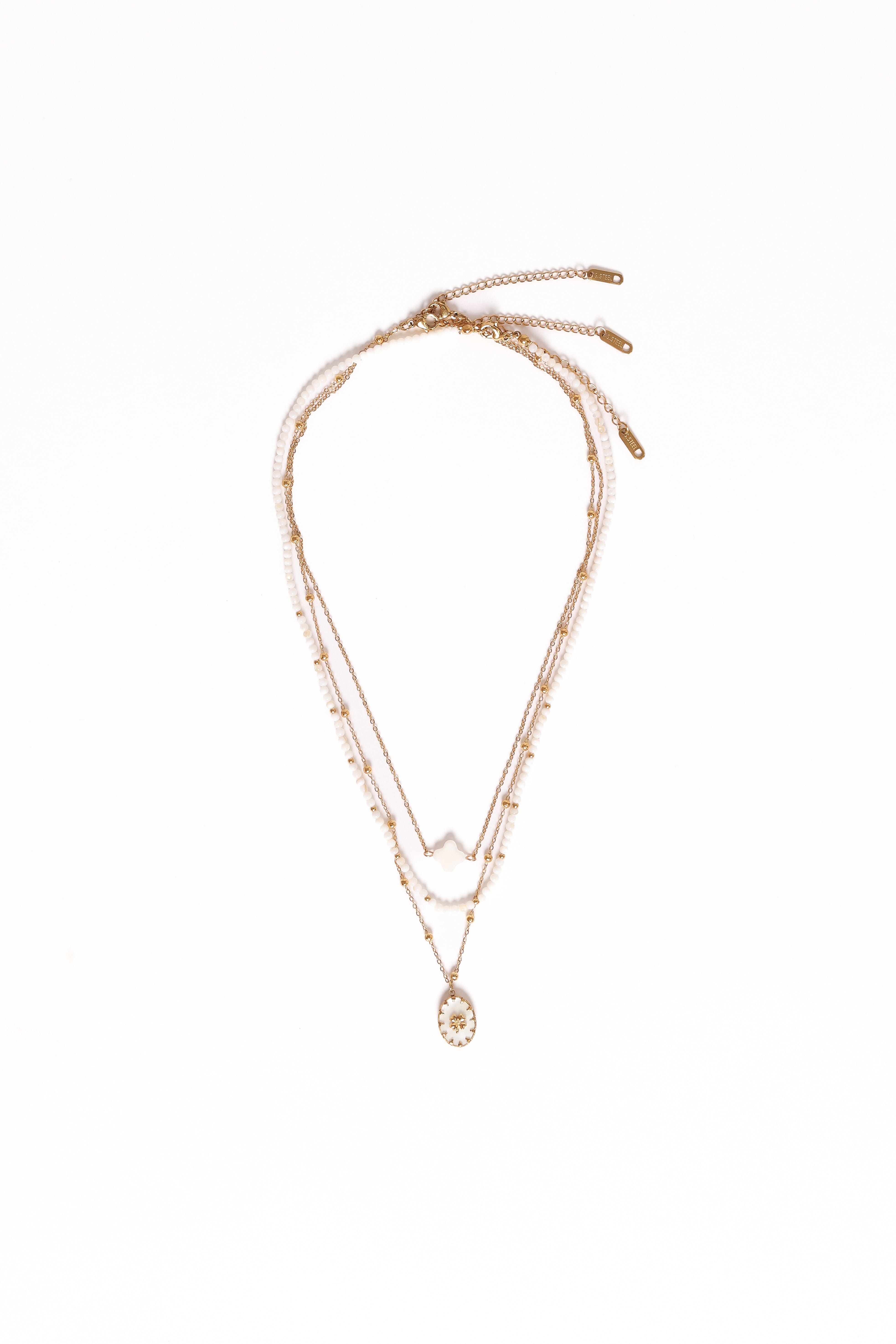 Goldie Necklace - Gold/White