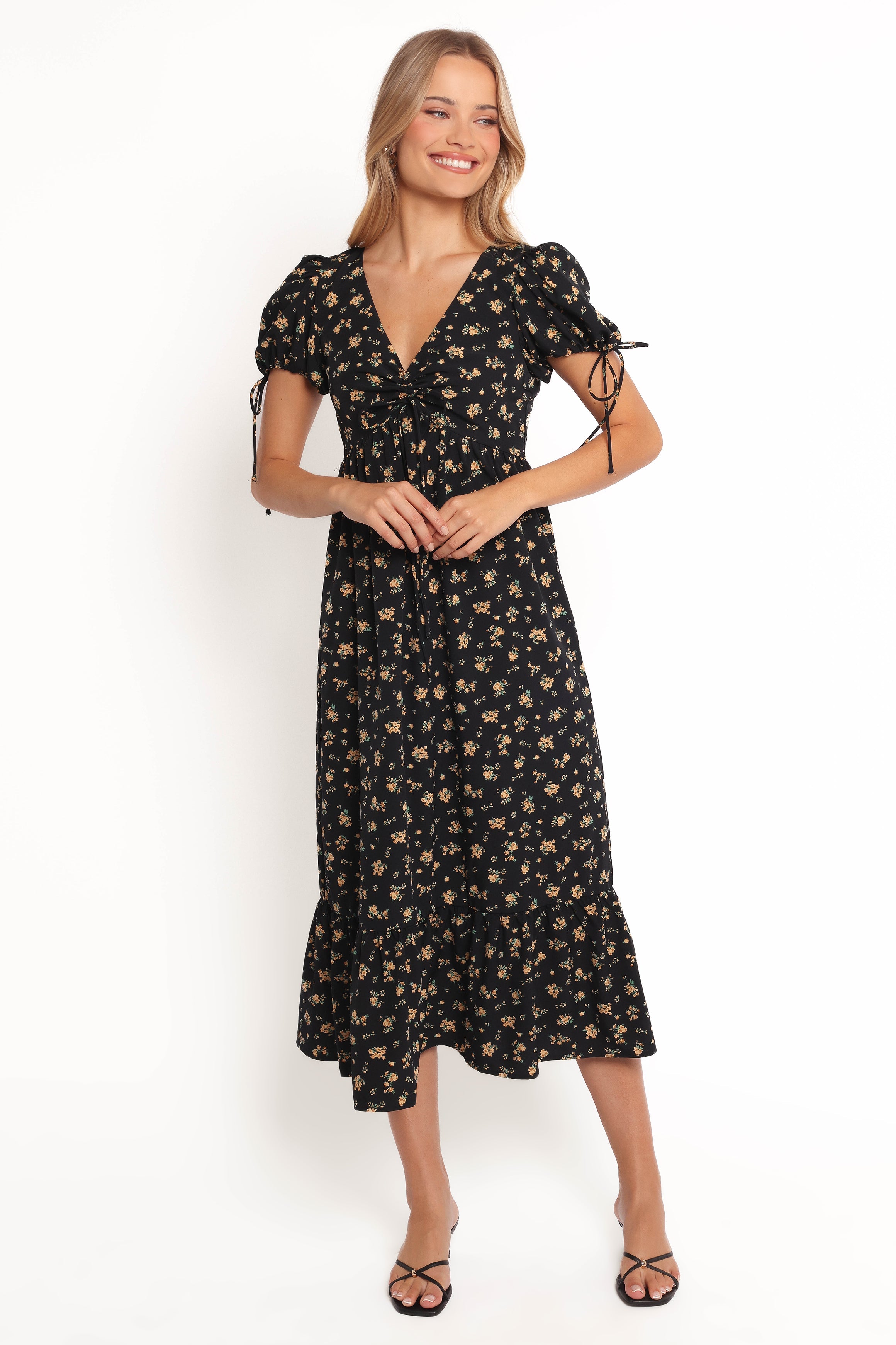 Zina Maxi Dress - Black Floral