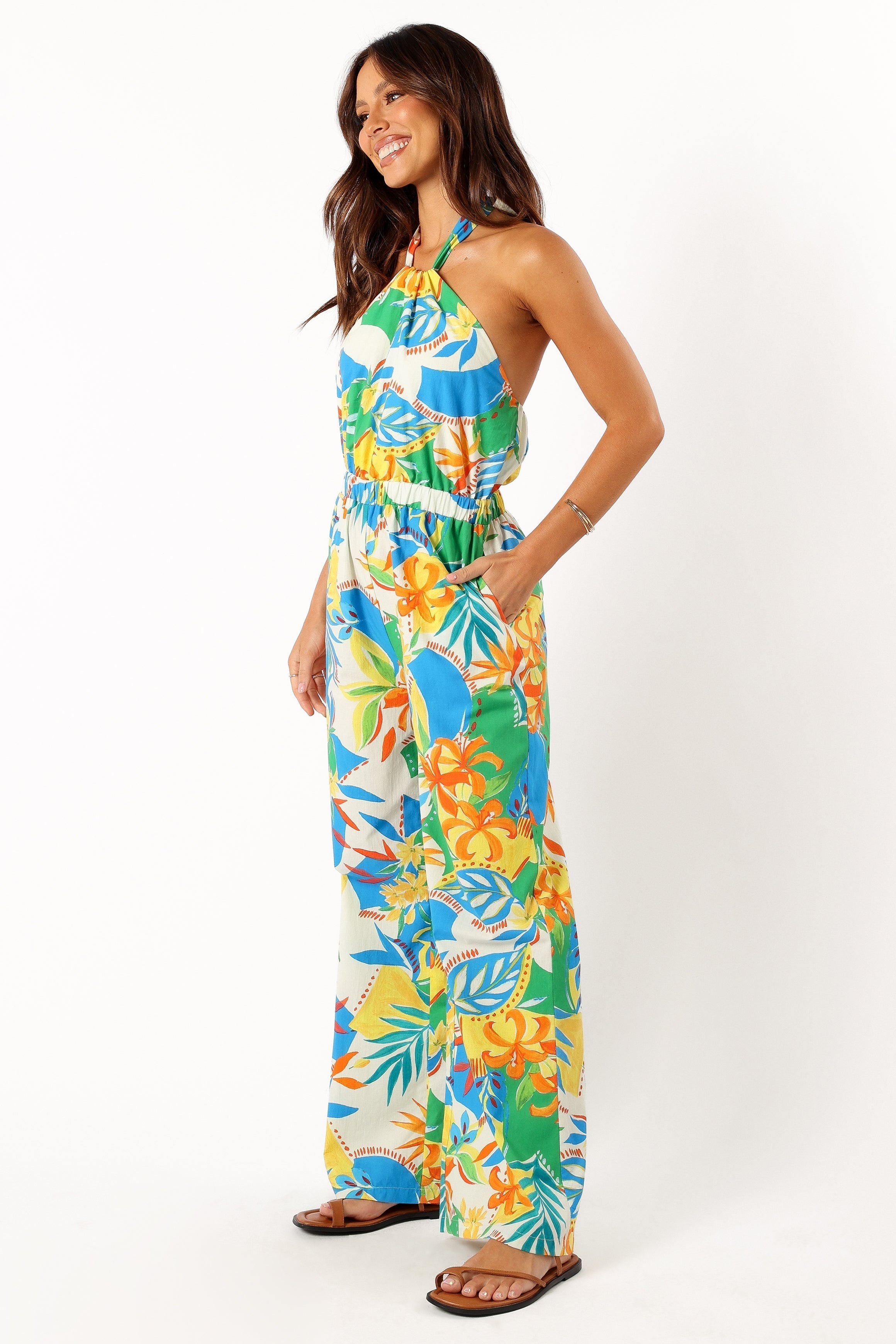 Harriet Halter Jumpsuit - Malta Print