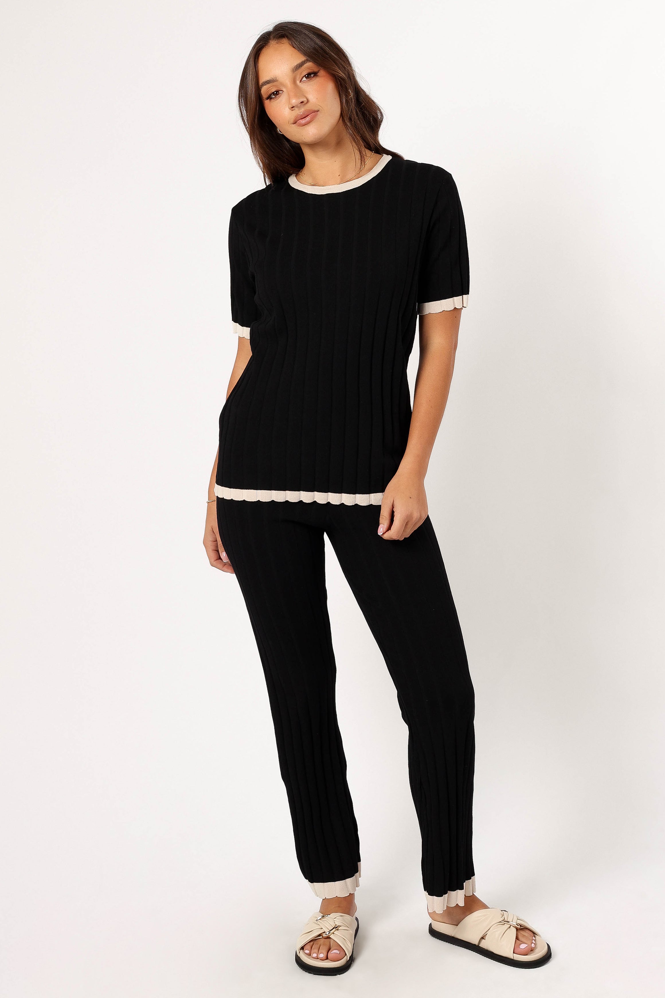 Henrie Knit Set - Black Beige