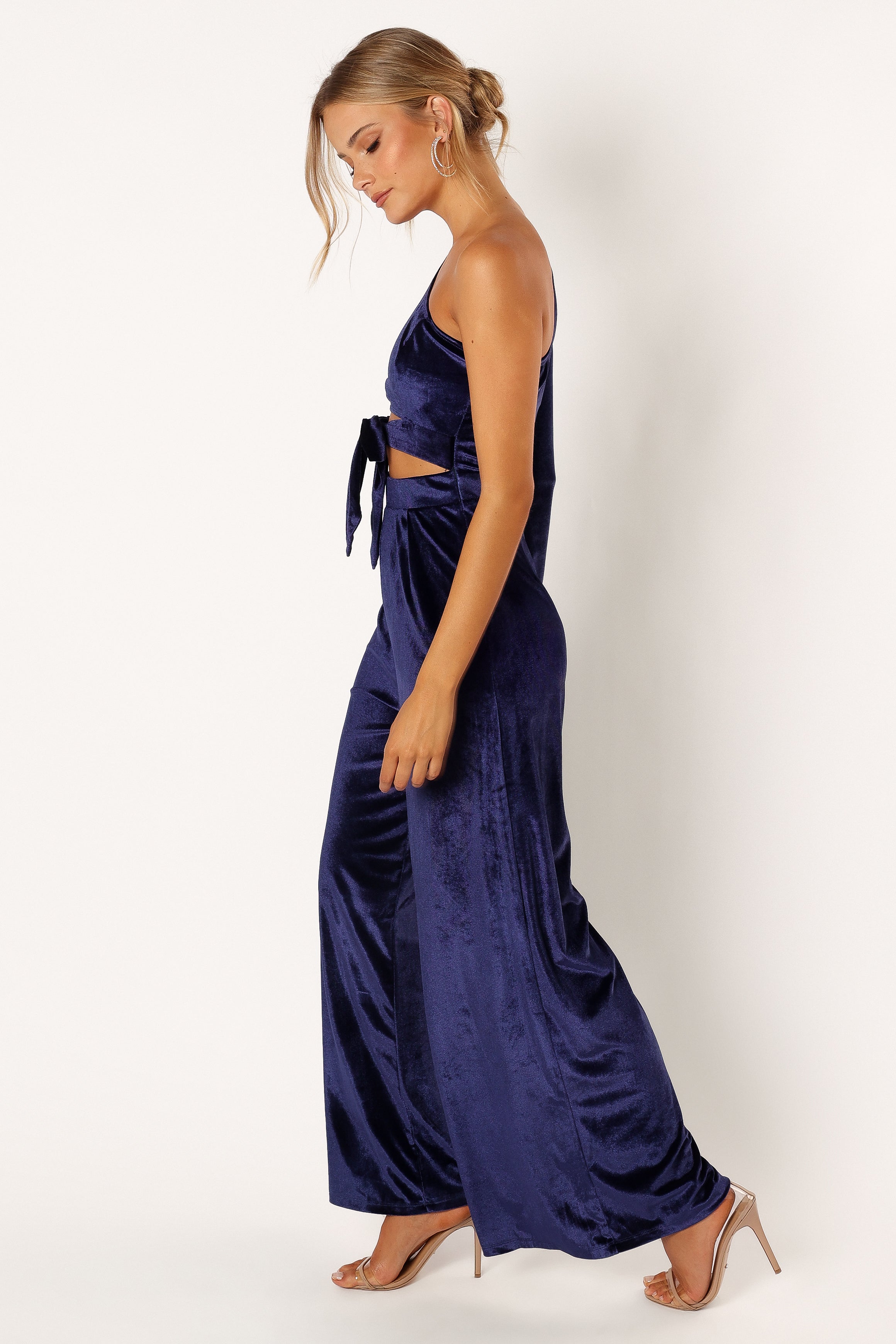 Avery Velvet Jumpsuit - Sapphire