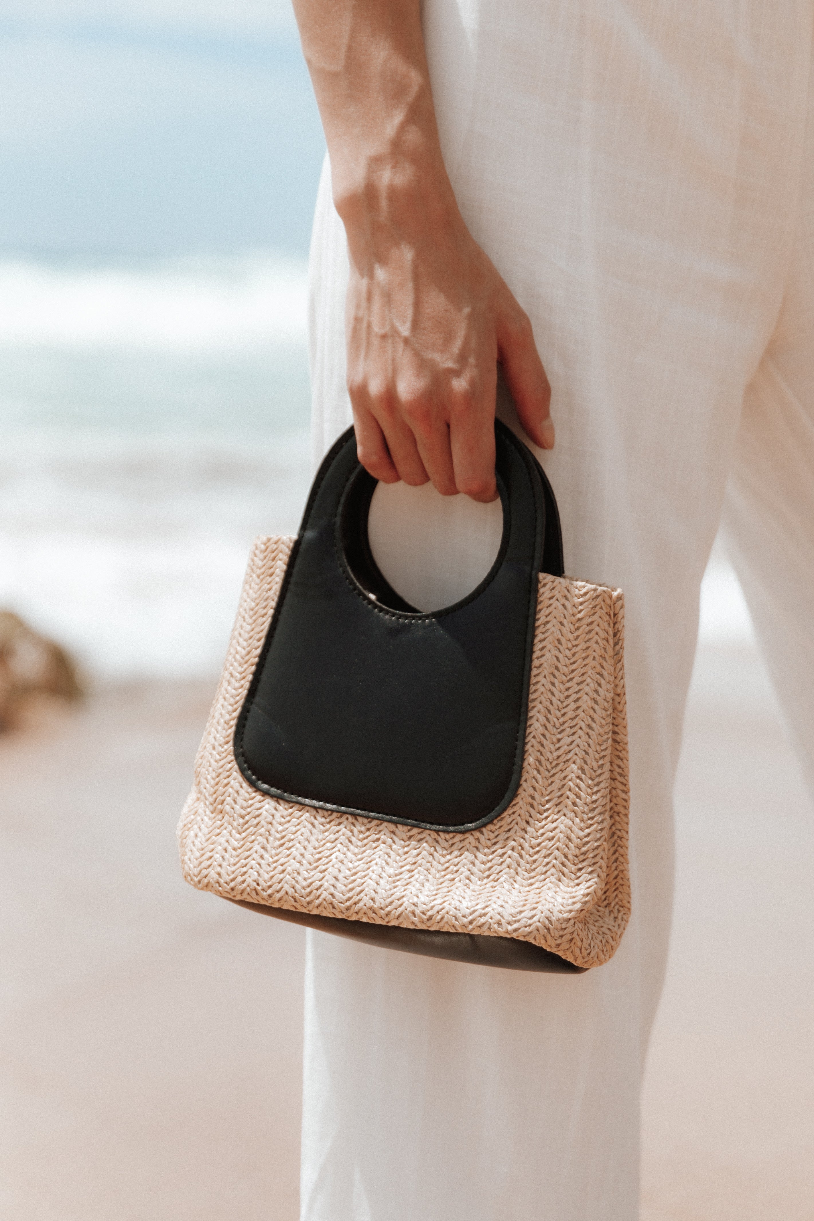 Hannah Bag - Natural/Black