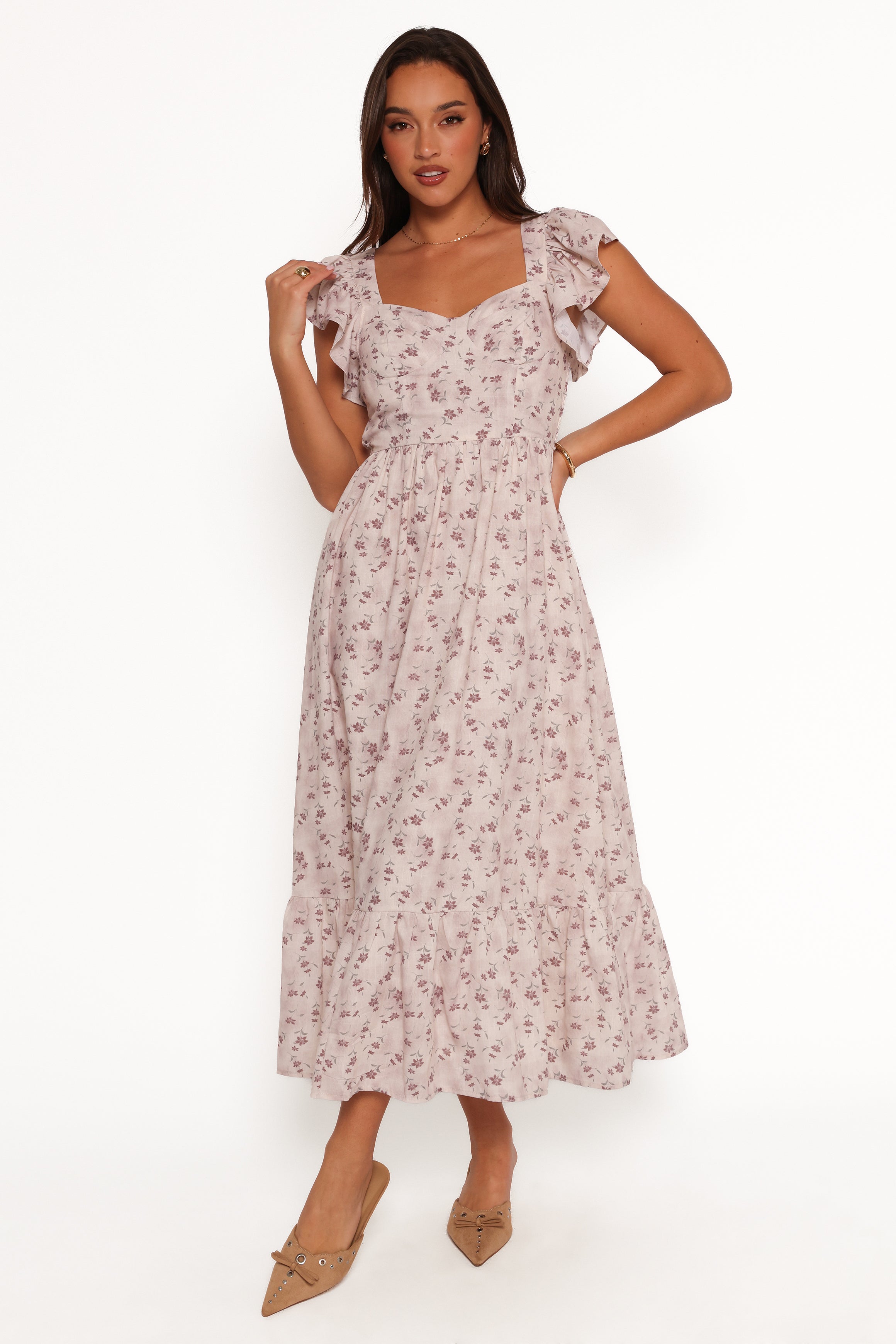 Myles Maxi Dress - Beige Floral