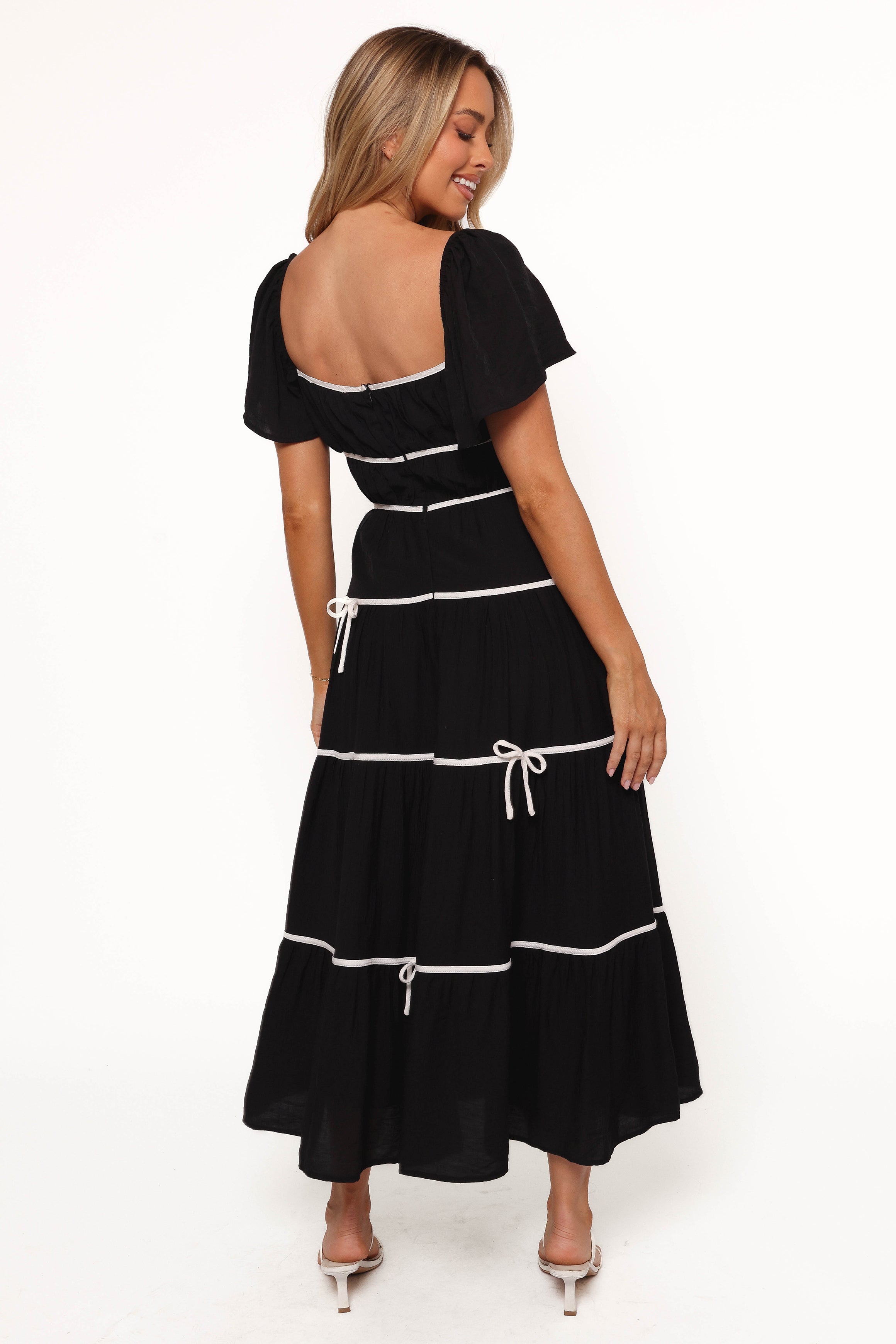 Harvey Maxi Bow Dress - Black/White