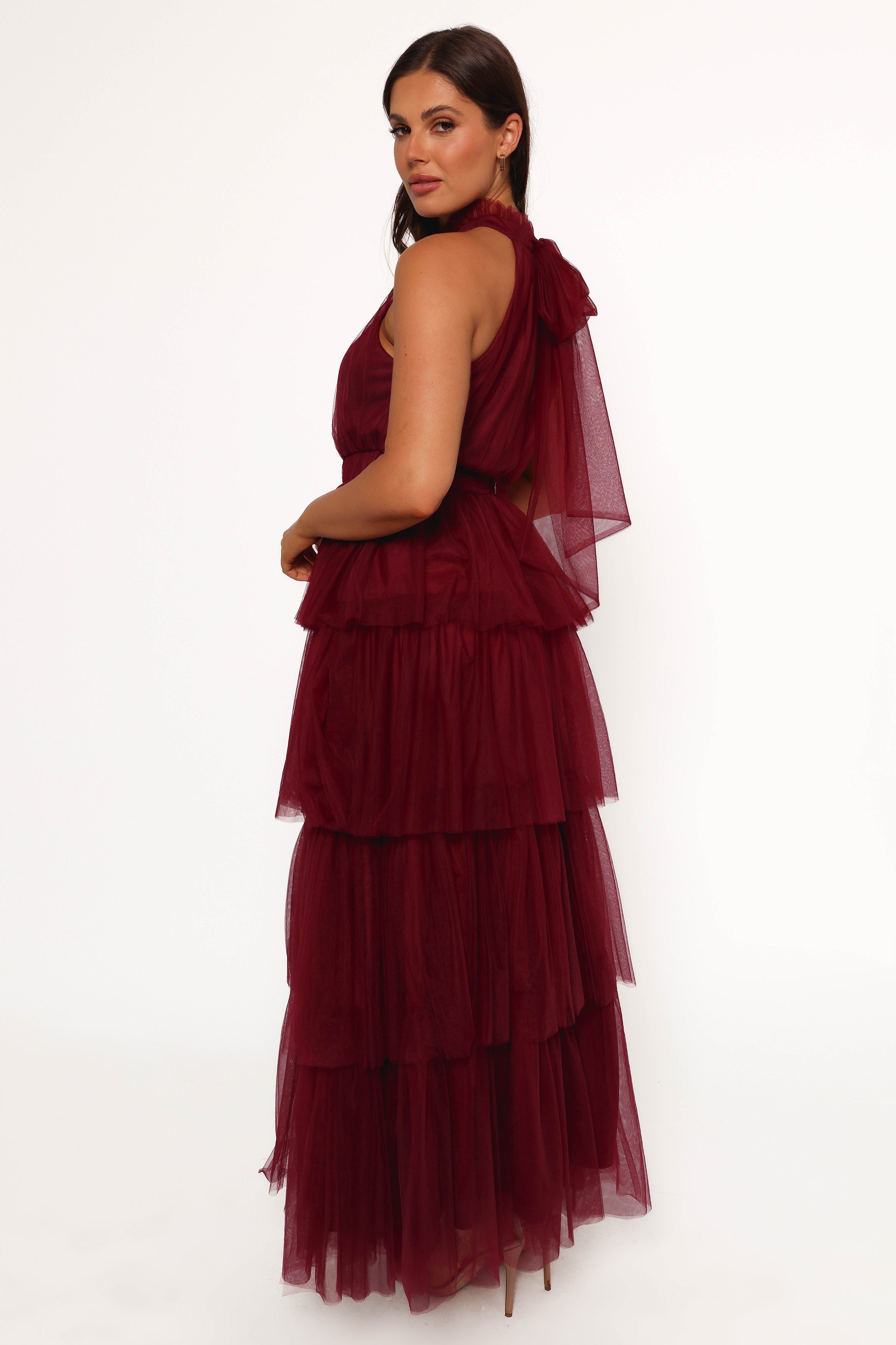 Frances Halterneck Maxi Dress - Wine