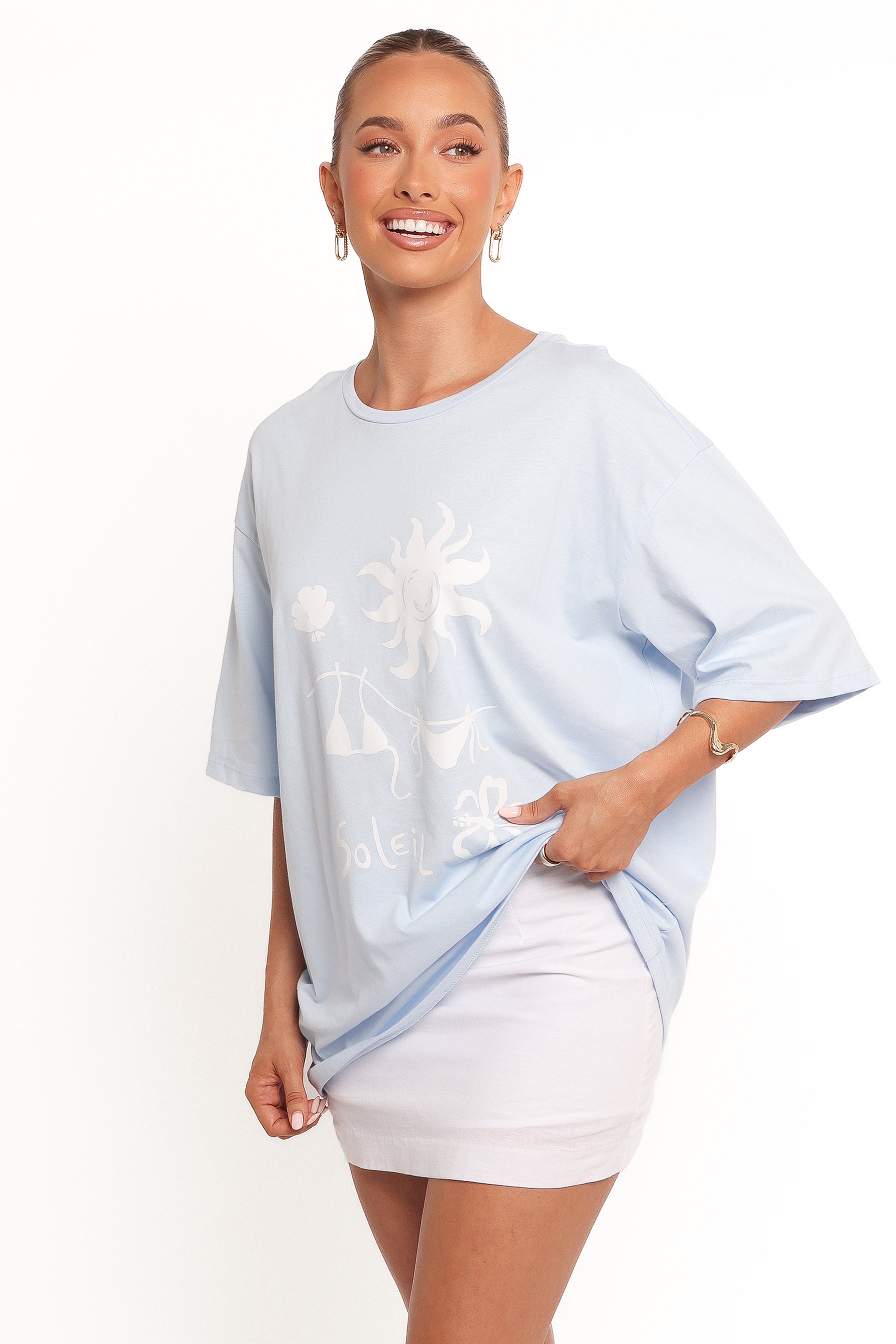 Mia Graphic Tee - Blue Soleil