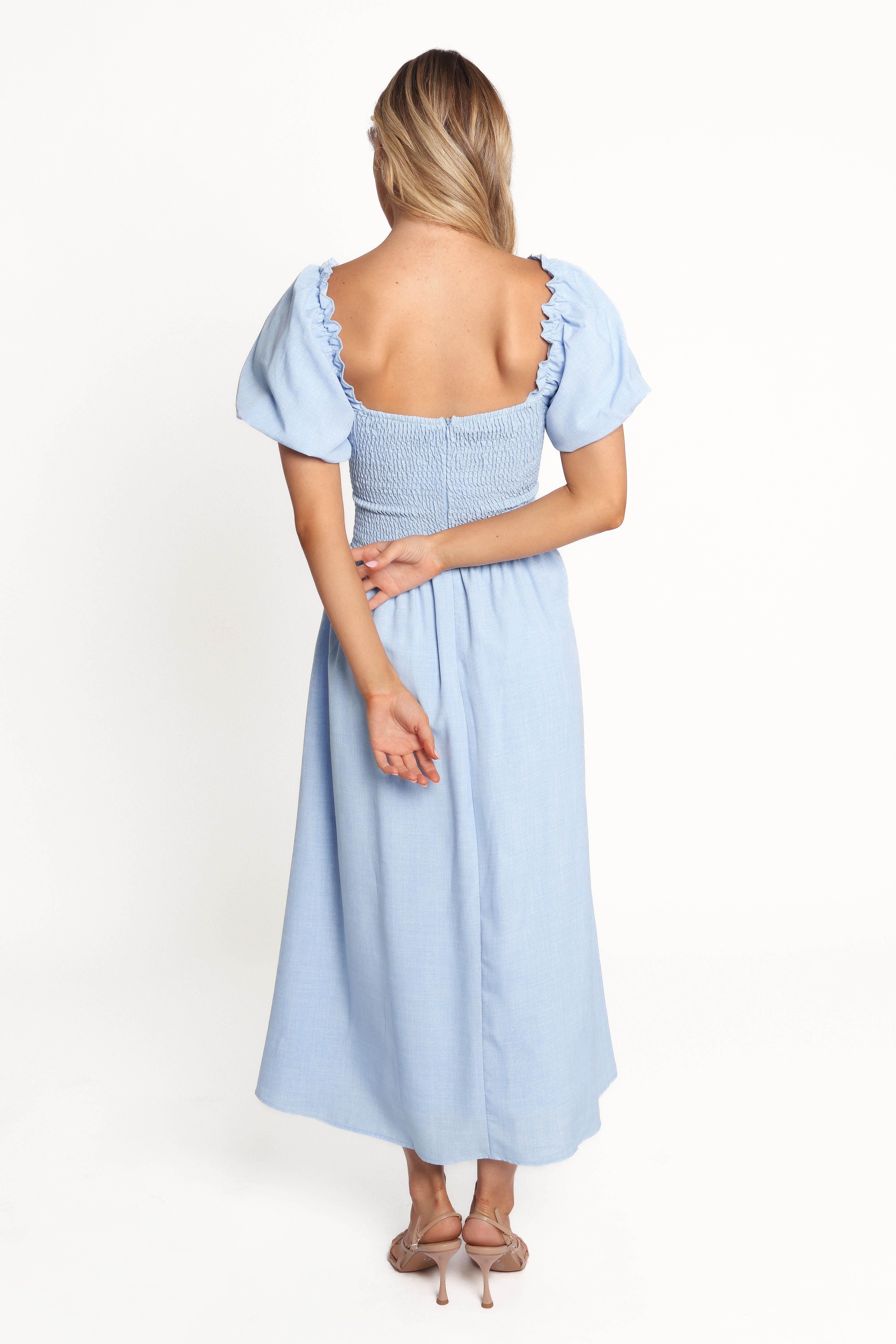 Cintra Puff Sleeve Maxi Dress - Blue