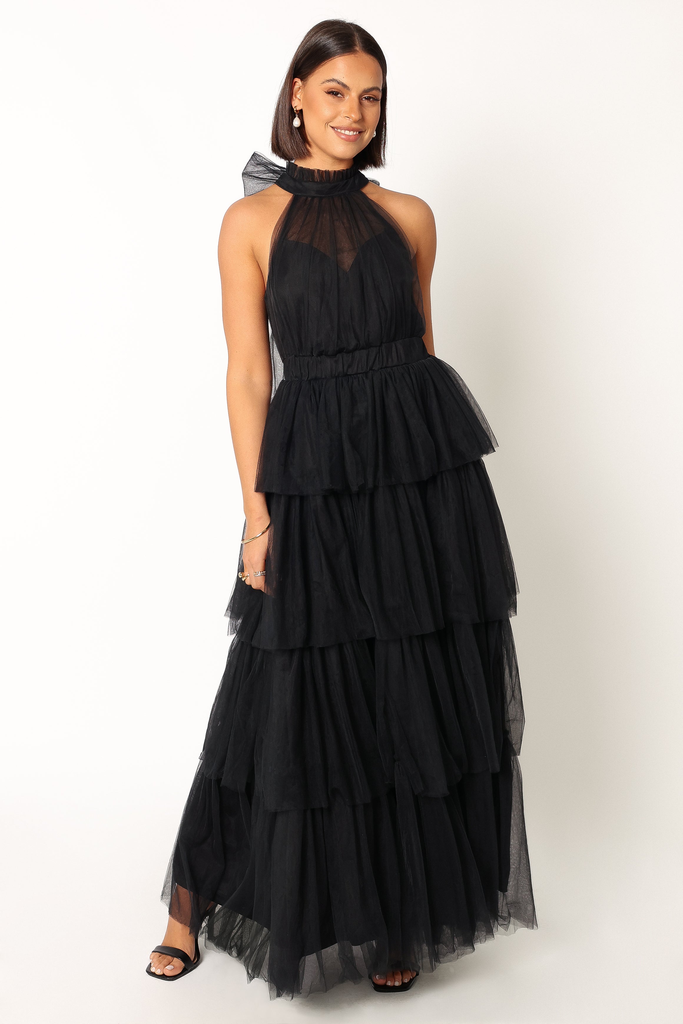 Frances Halterneck Maxi Dress - Black