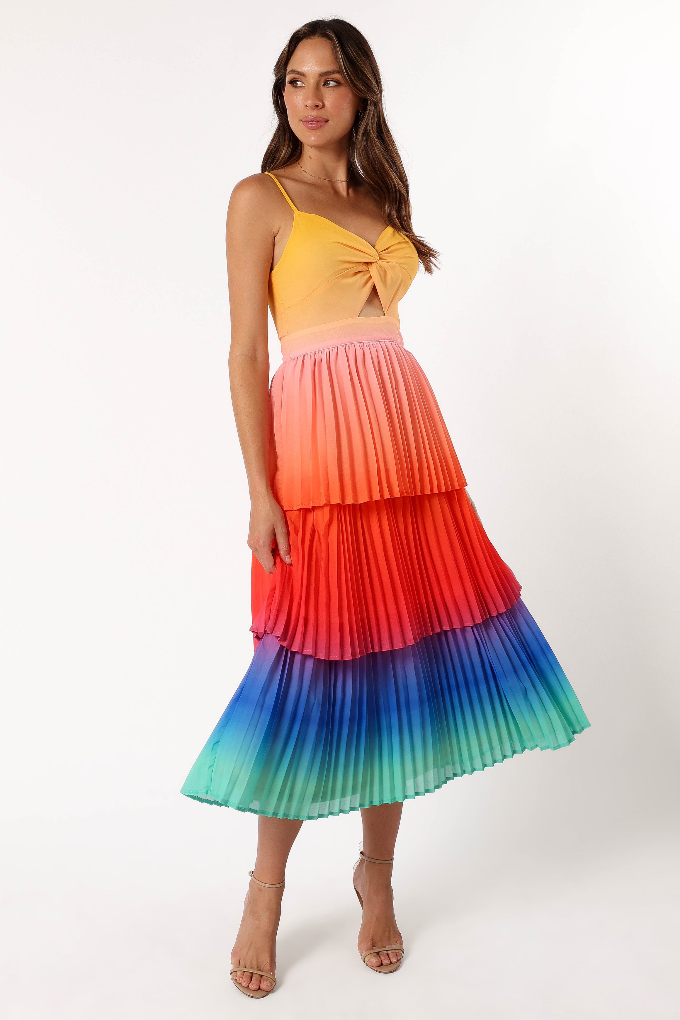 Lanos Tiered Midi Dress - Multicoloured