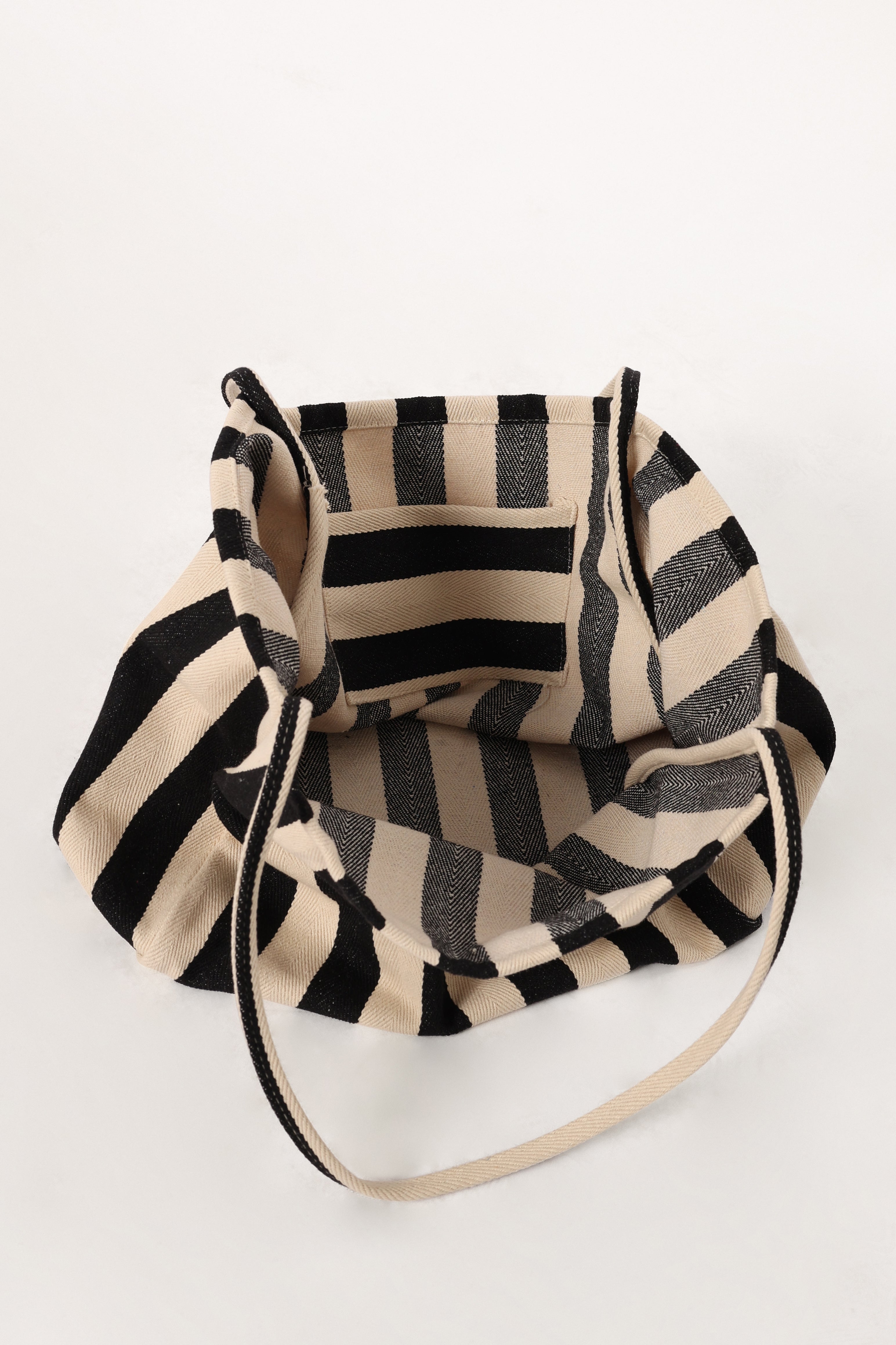 Lydia Beach Bag - Black Stripe