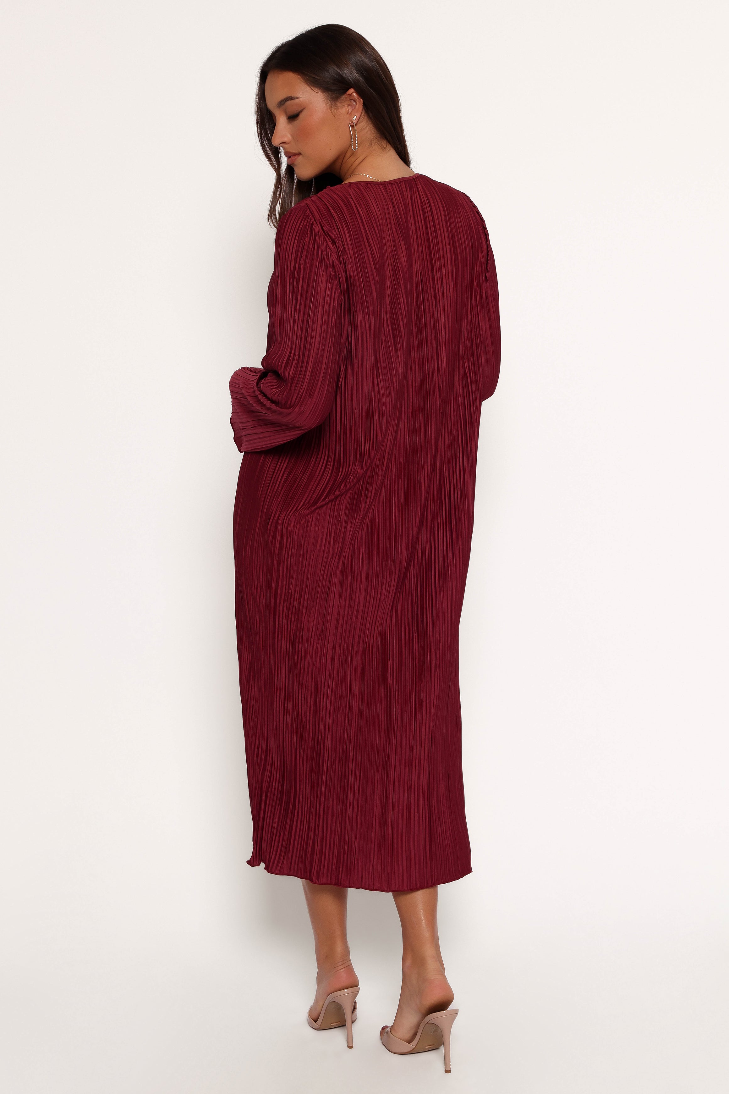 Tannikah Plisse Midi Dress - Ruby Wine