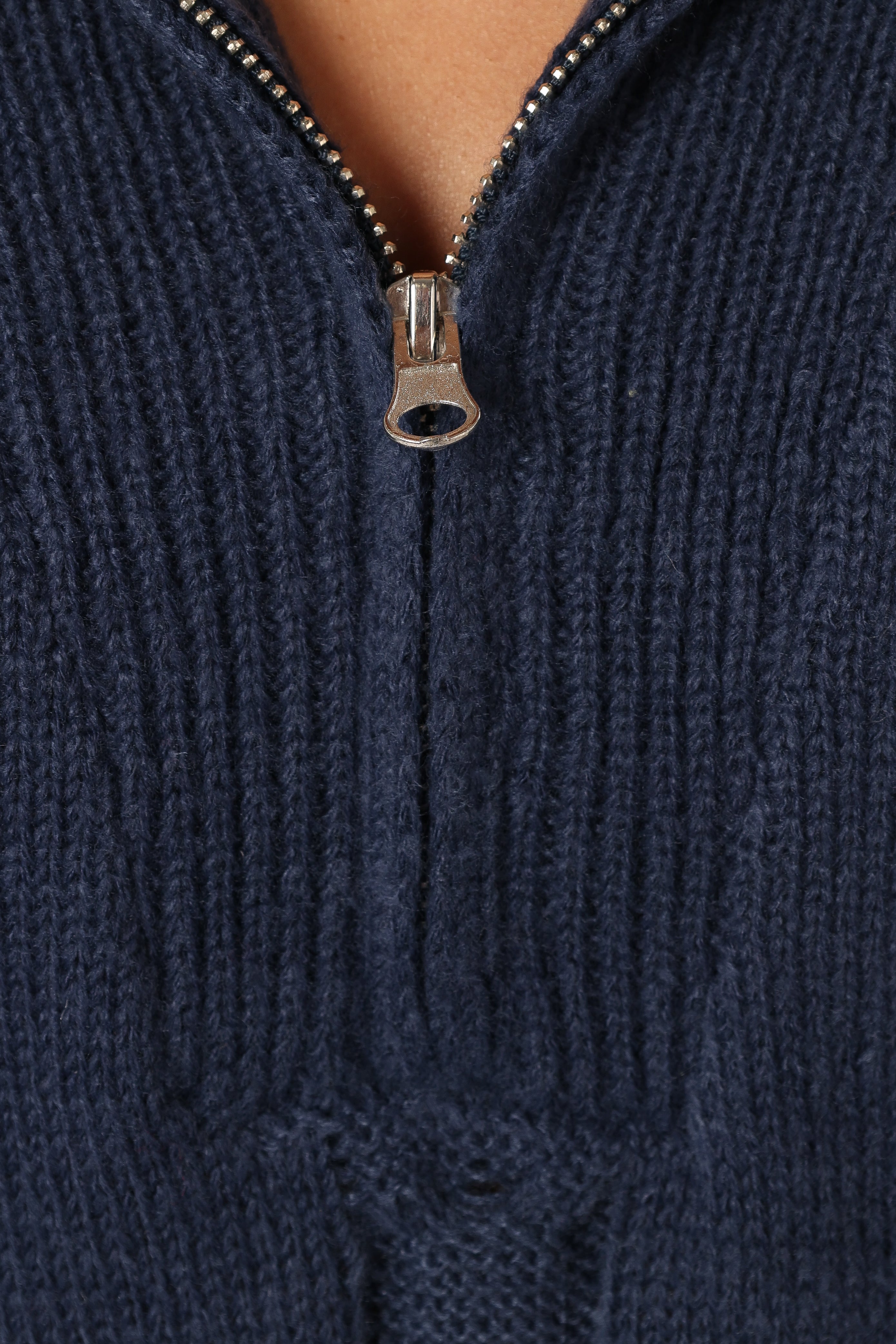 Viara Quarter Zip Knit Sweater - Navy