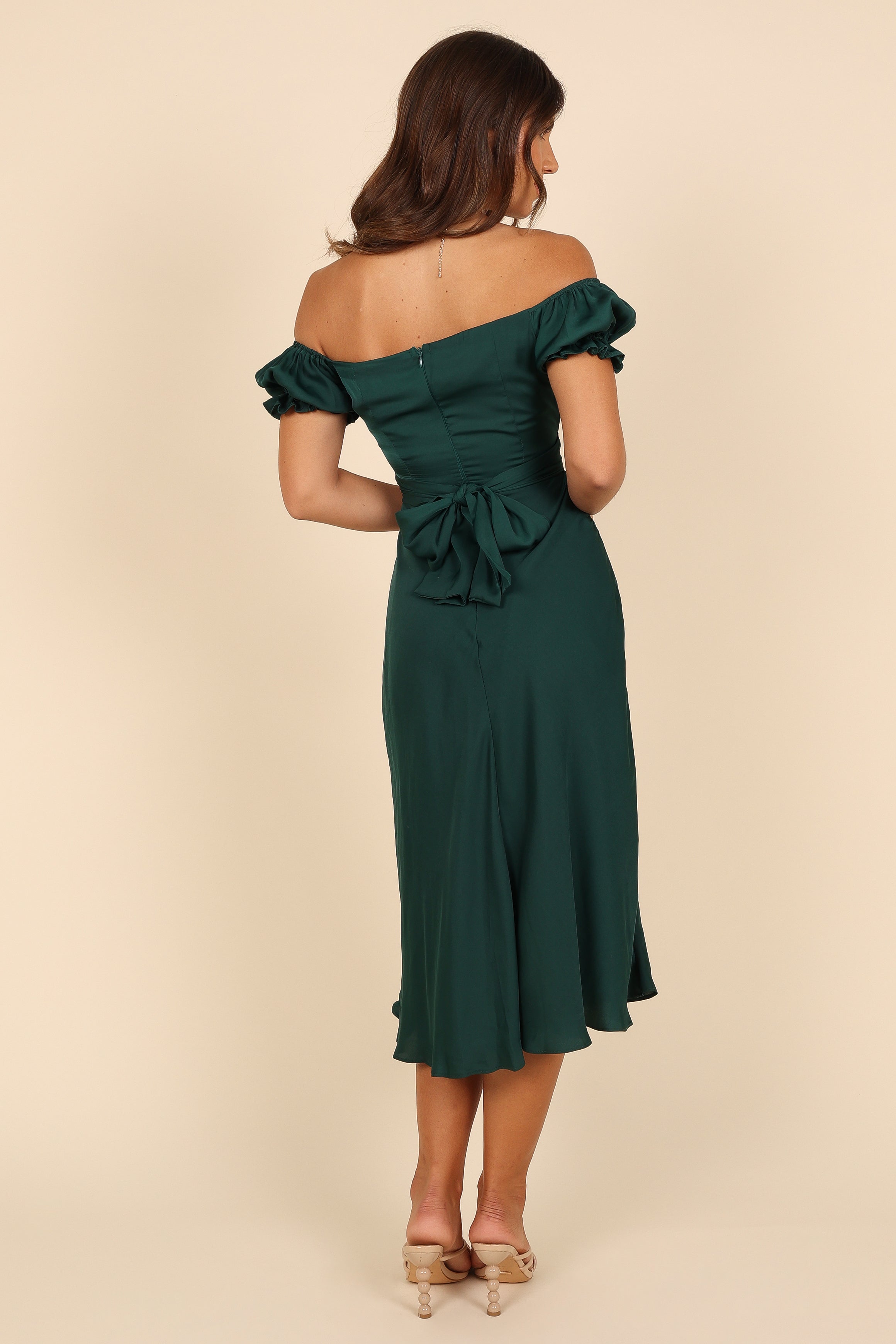 Mickenna Sweetheart Frill Midi Dress - Emerald