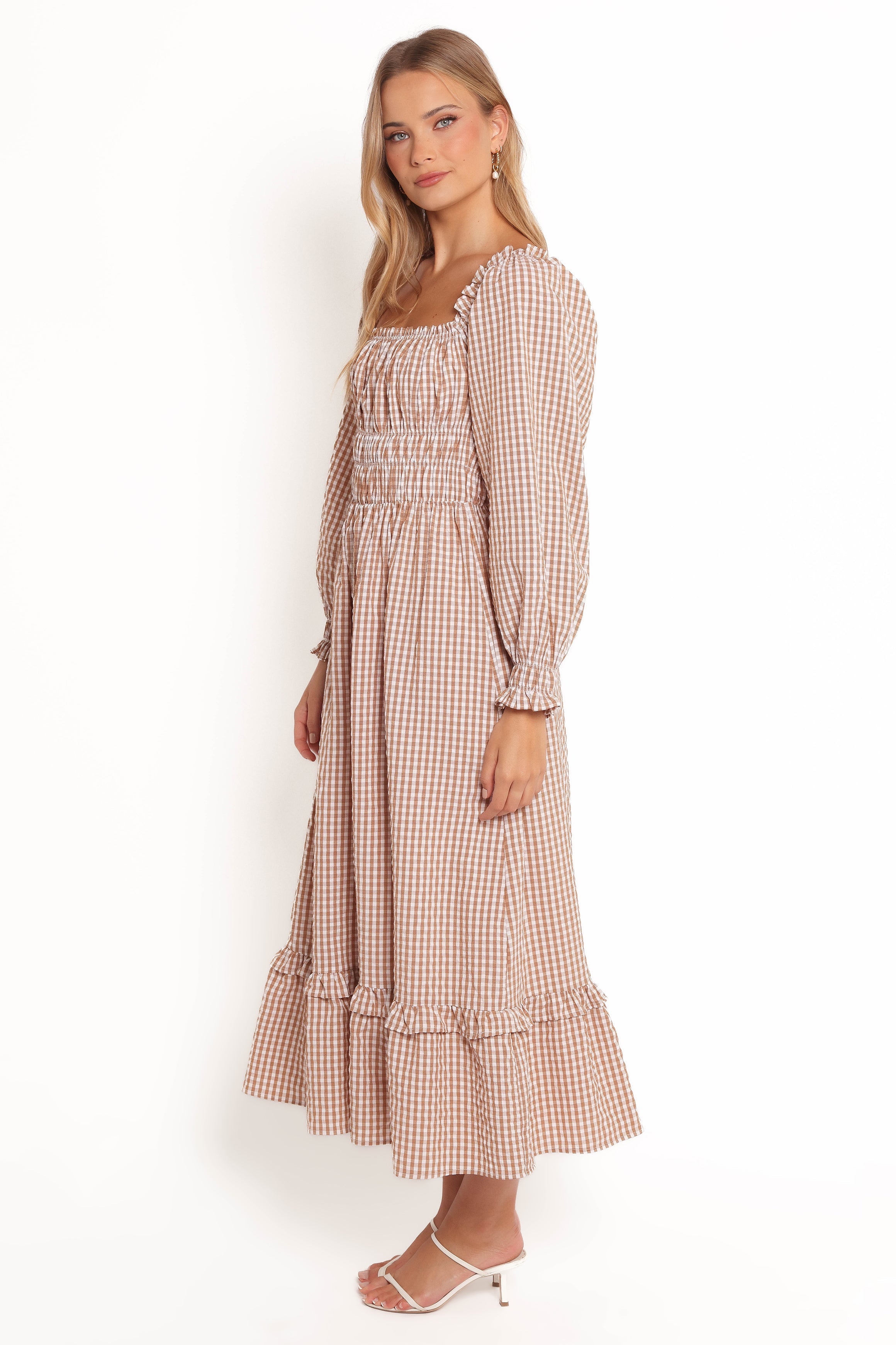 Torrie Maxi Dress - Brown Check