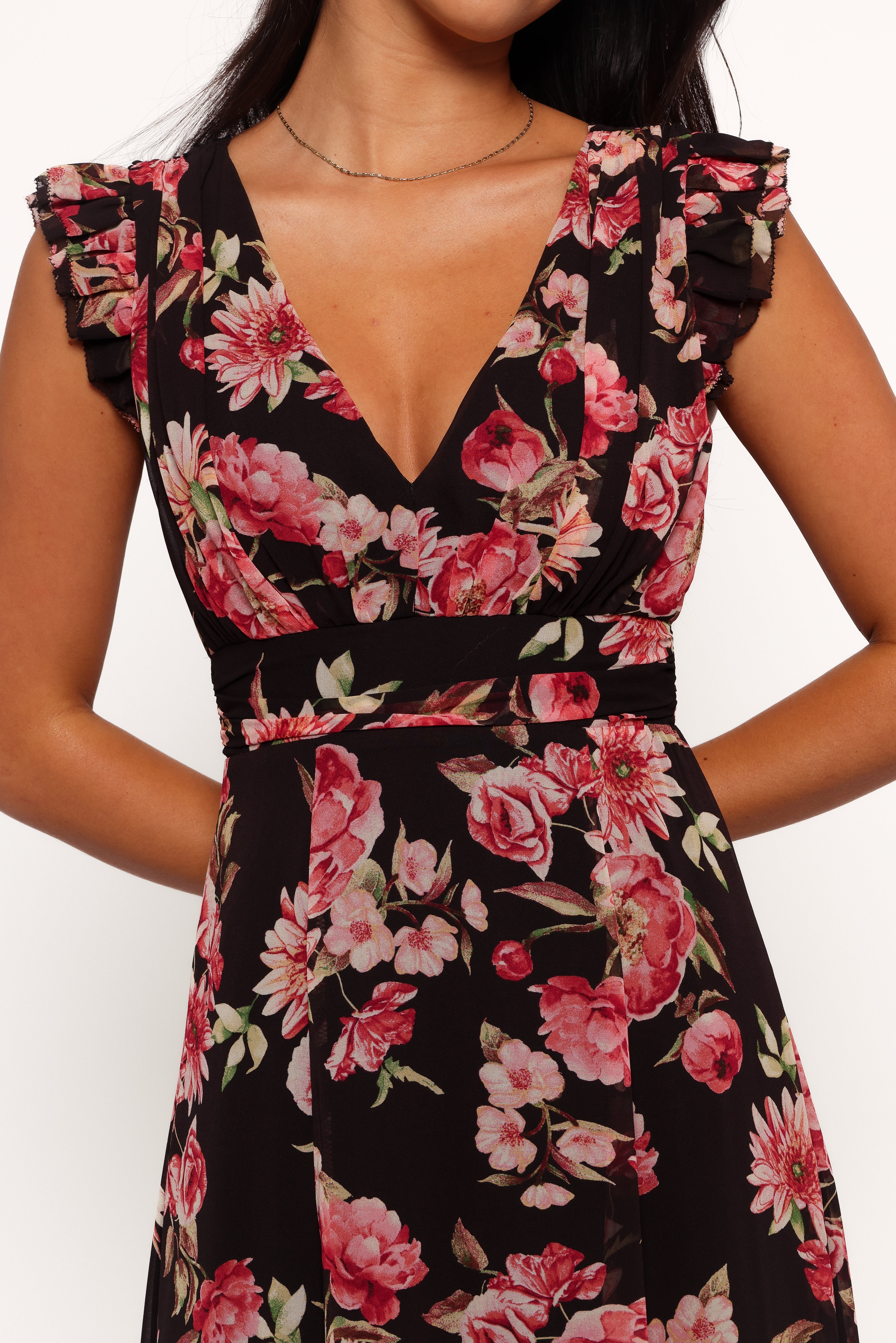 Aldo Maxi Dress - Black Floral