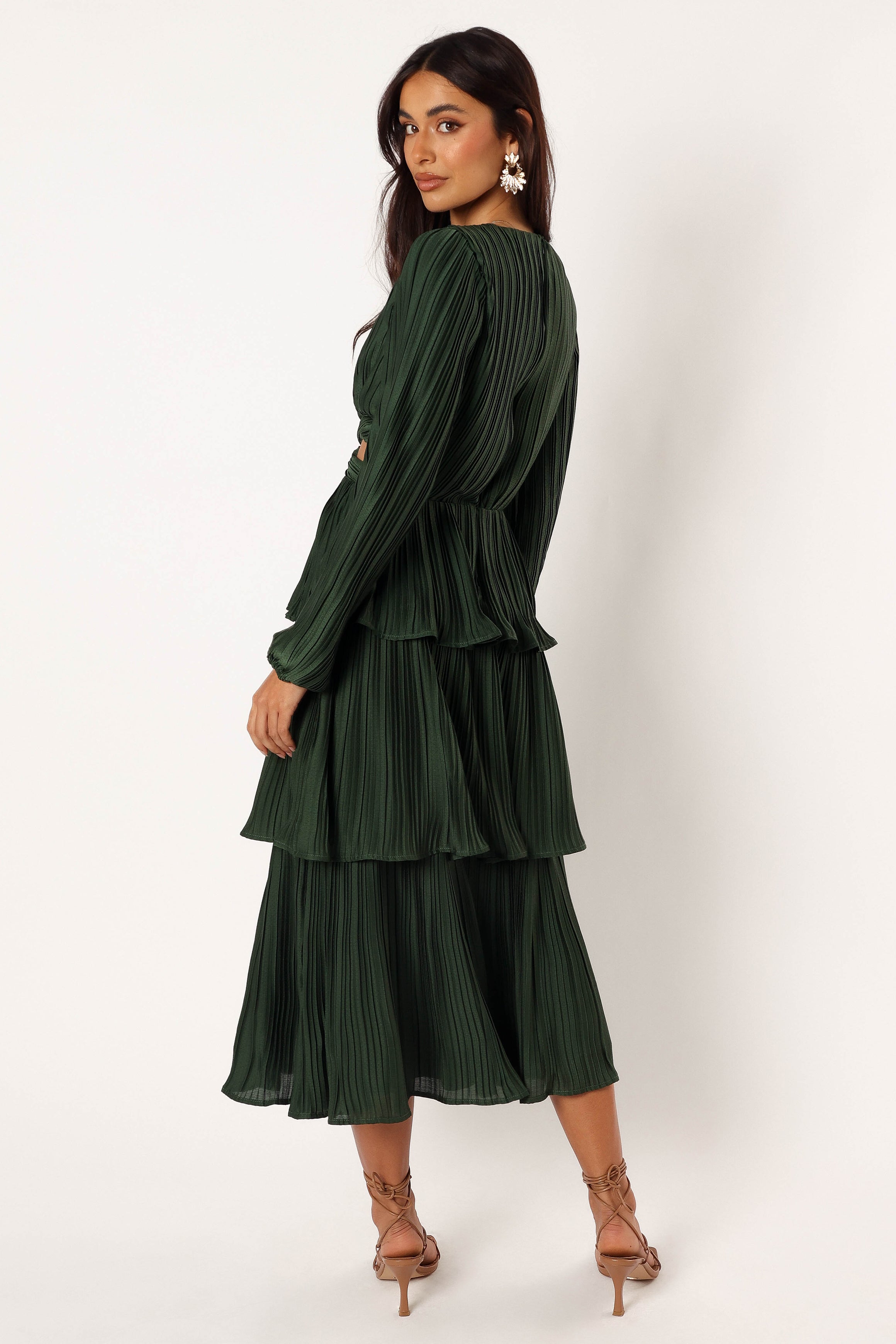 Pippa Long Sleeve Midi Dress - Emerald