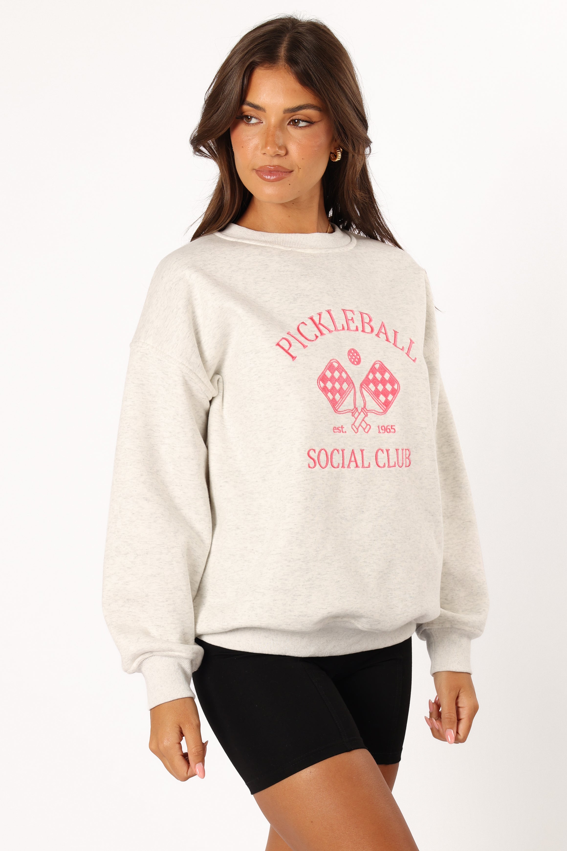 Colette Pickleball Sweatshirt - Heather Grey